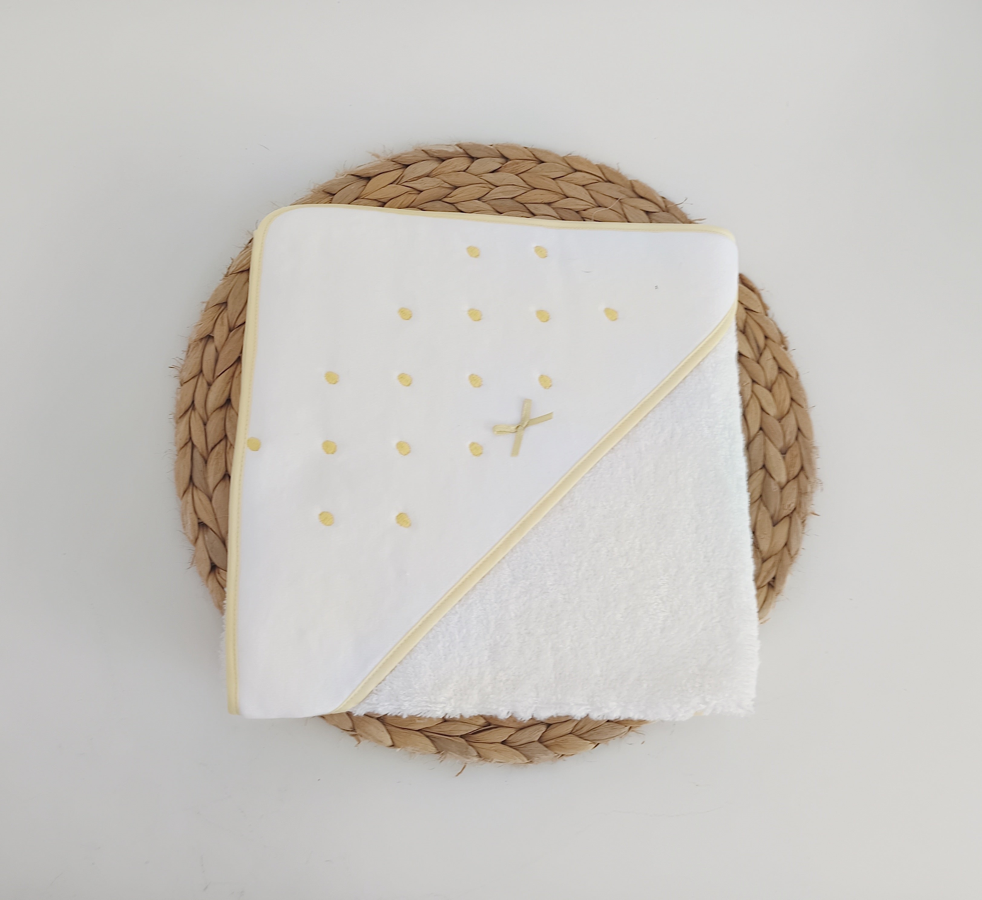 Toalha de banho Bebé Pintas Amarelo