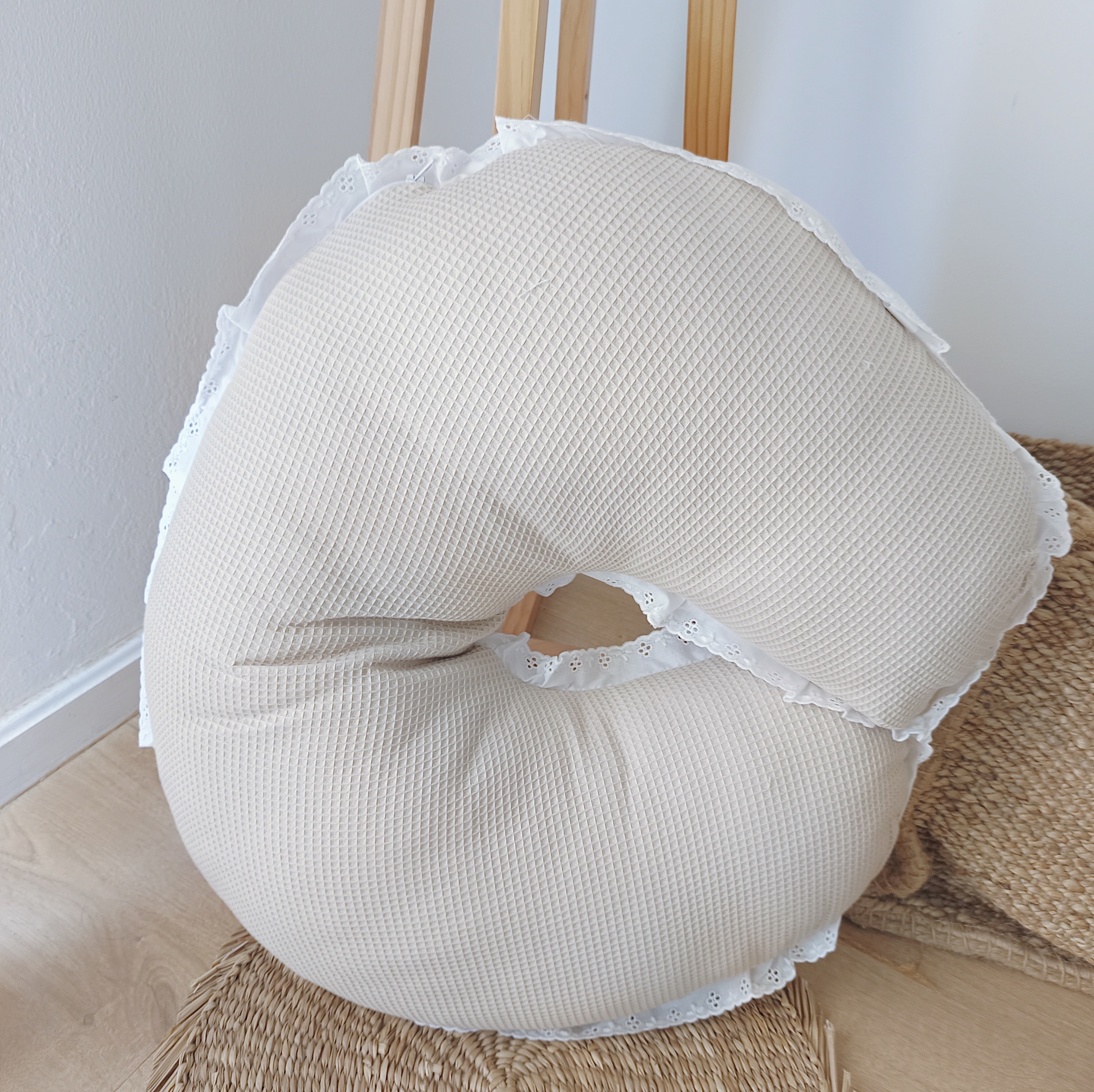 Almofada de Amamentaçao Waffle Areia