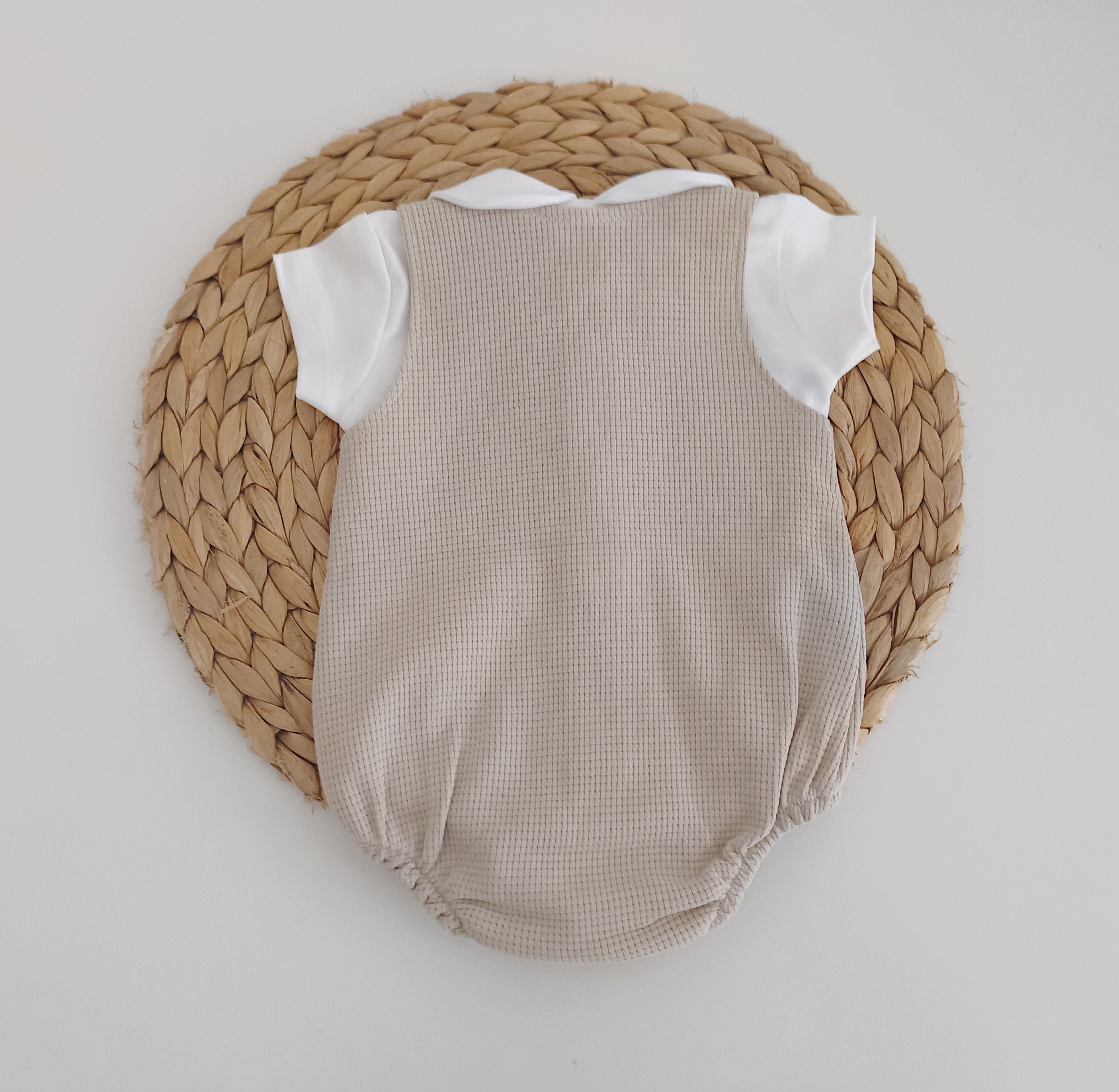 Fofo de Algodão com Camisola de Manga Curta Areia