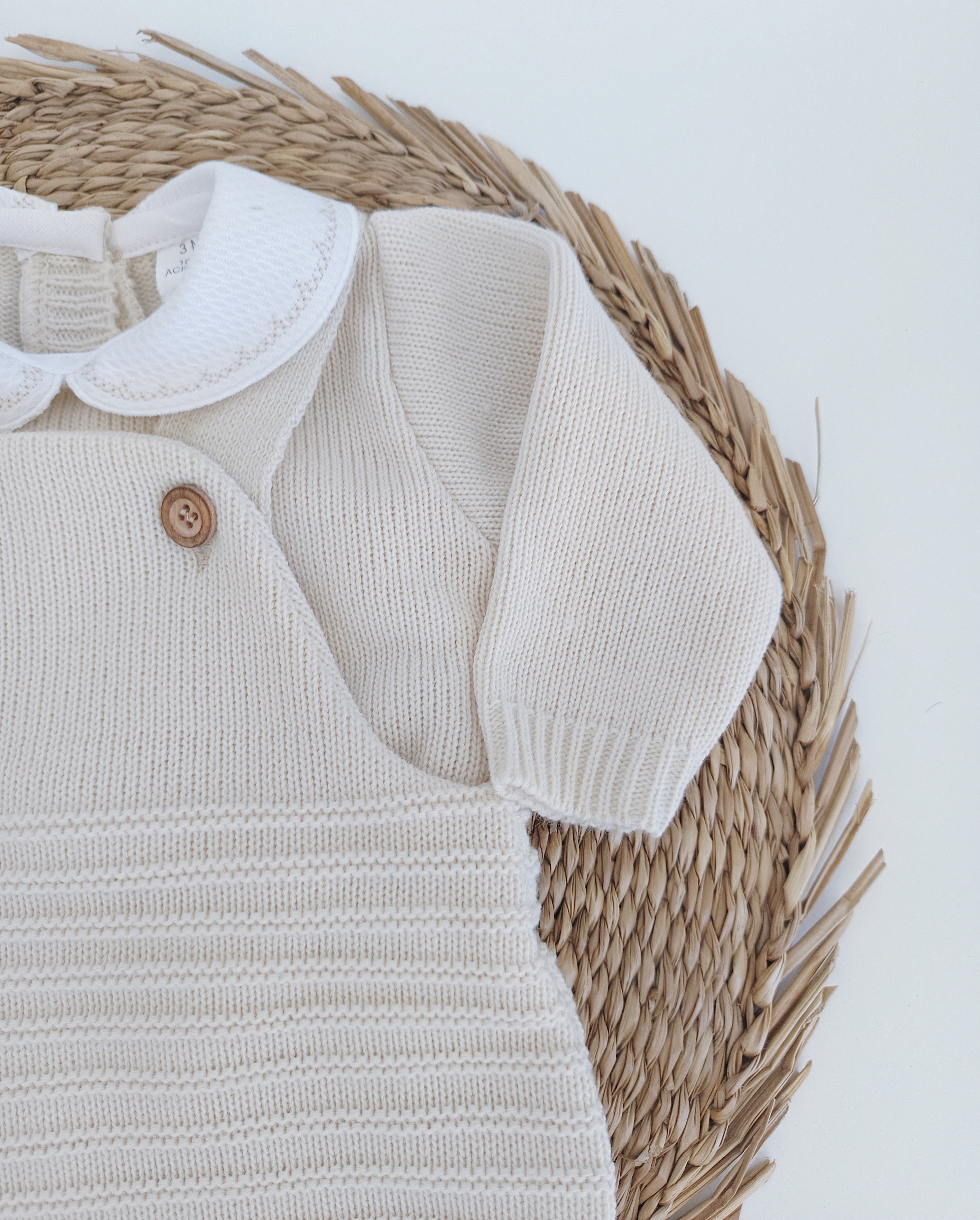 Jardineiras de malha com Camisola Laços nos pés Areia