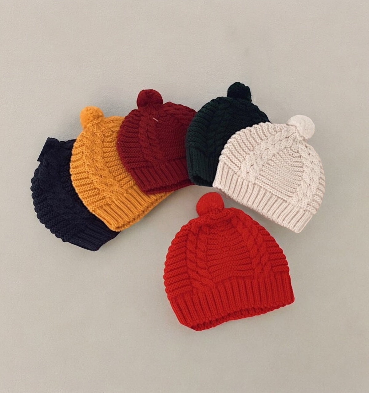 Gorros Bebé Pompom em Malha