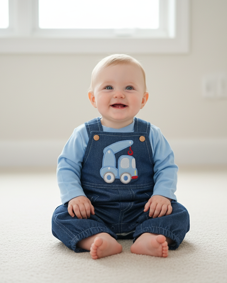 Jardineiras de Ganga com Camisola Jeans