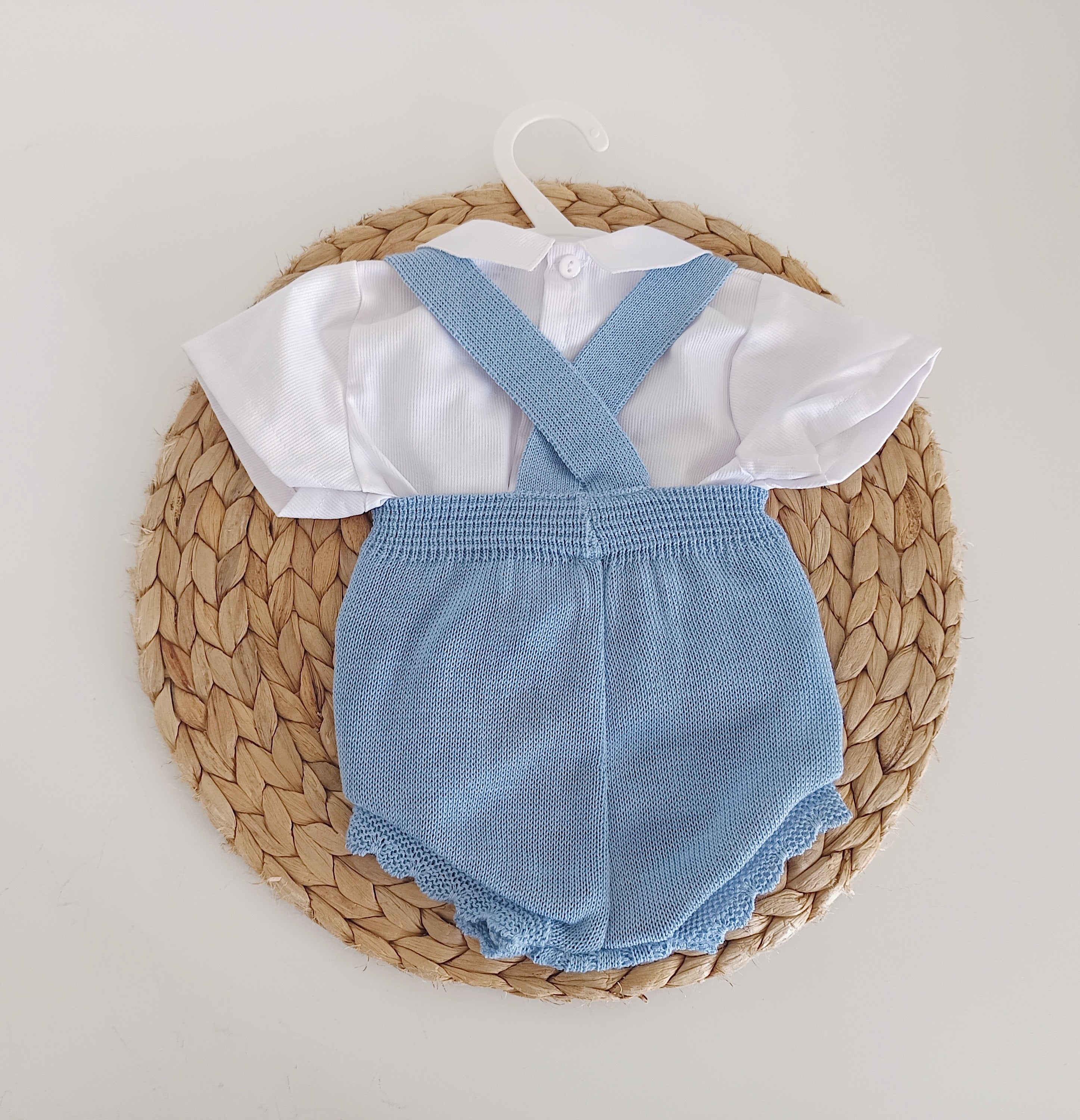 Fofo de Malha com Camisa Manga Curta Jeans