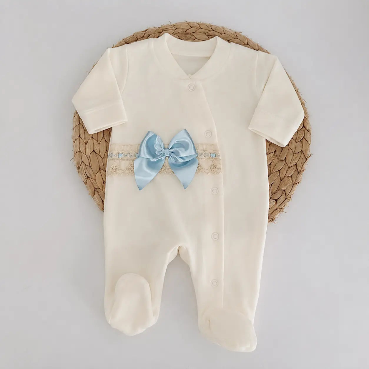 Babygrow Algodão Laçarote Pérola Azul