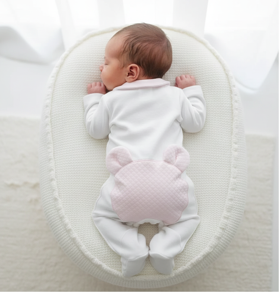 Babygrow Urso Orelhas Rosa