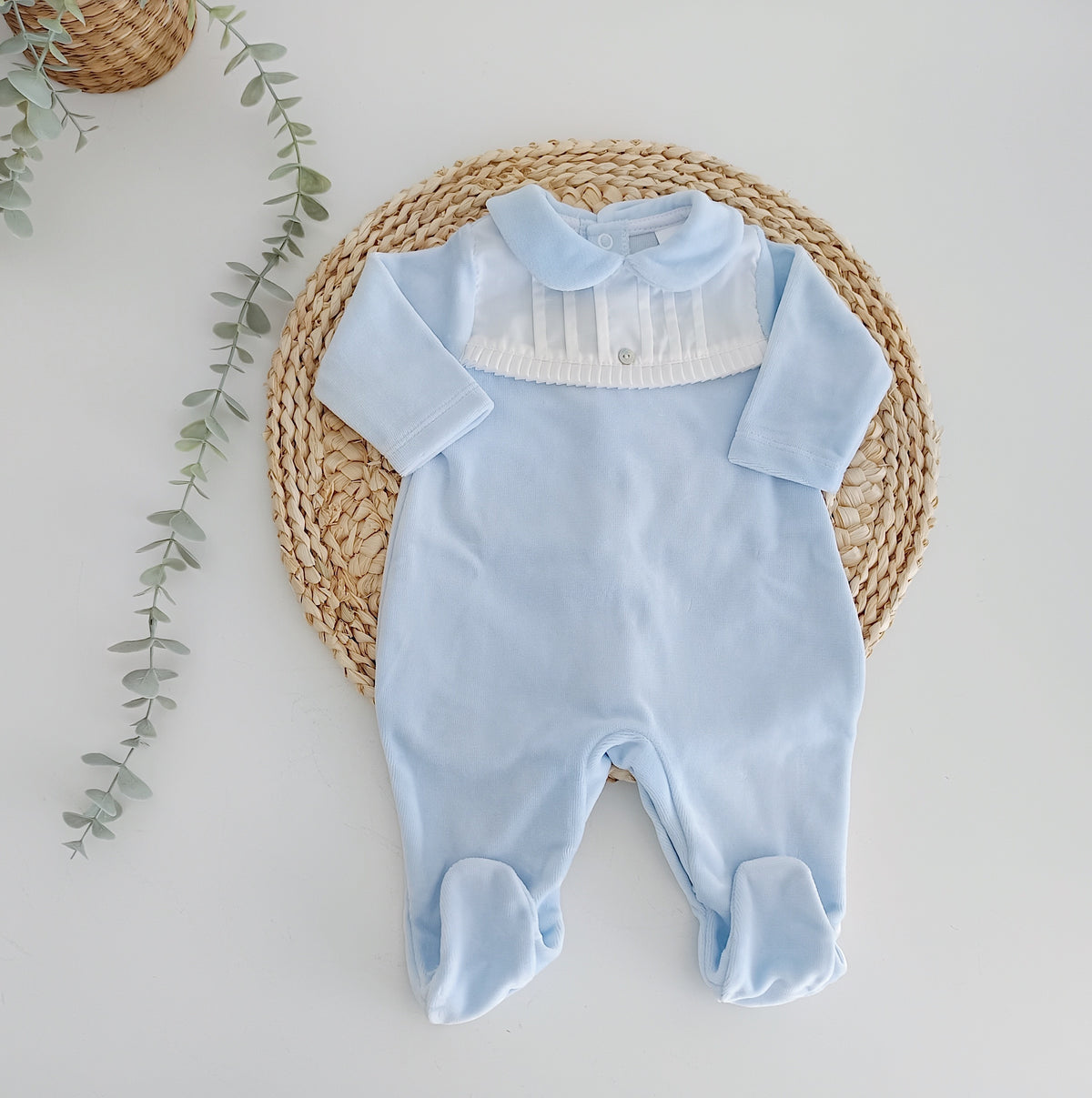 Babygrow Veludo Peitilho Azul