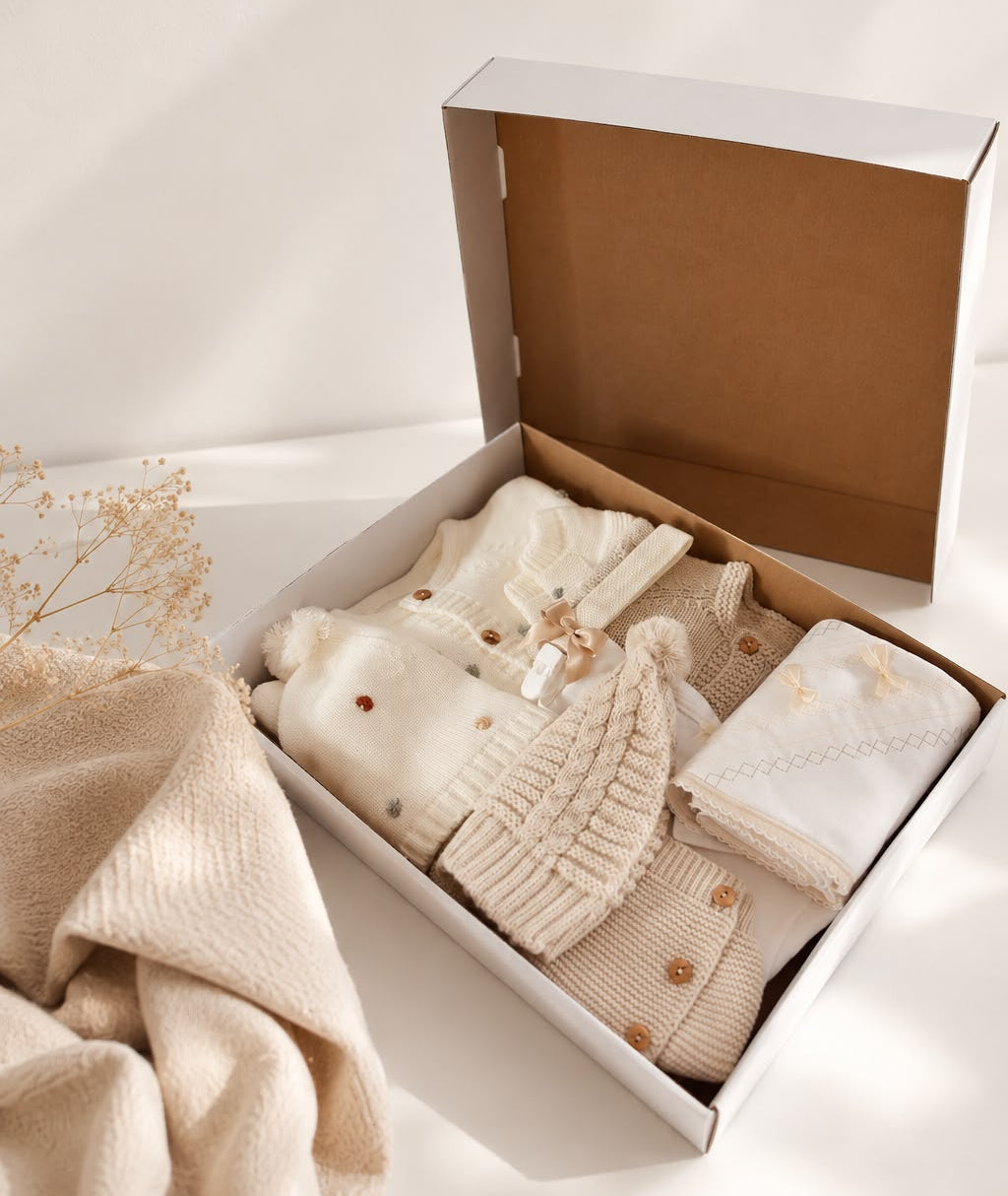 Box Surpresa FitFiu Babies® para bebé com seleção de roupa e acessórios escolhidos de forma personalizada para recém-nascido