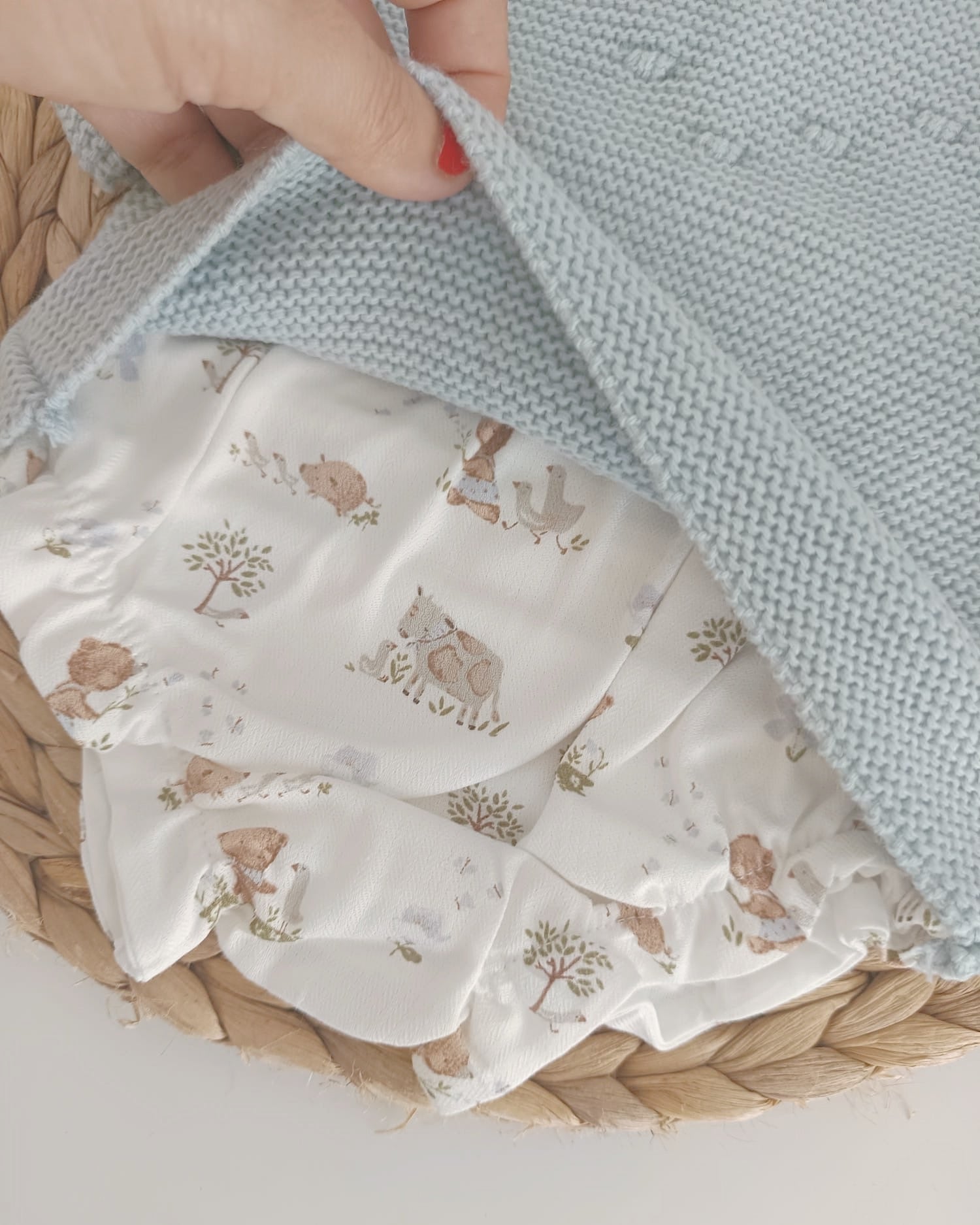 Tapa Fraldas com Camisola de Malha Ursos Azul