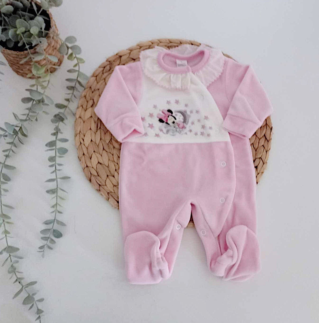 Babygrow Veludo Animado Rosa