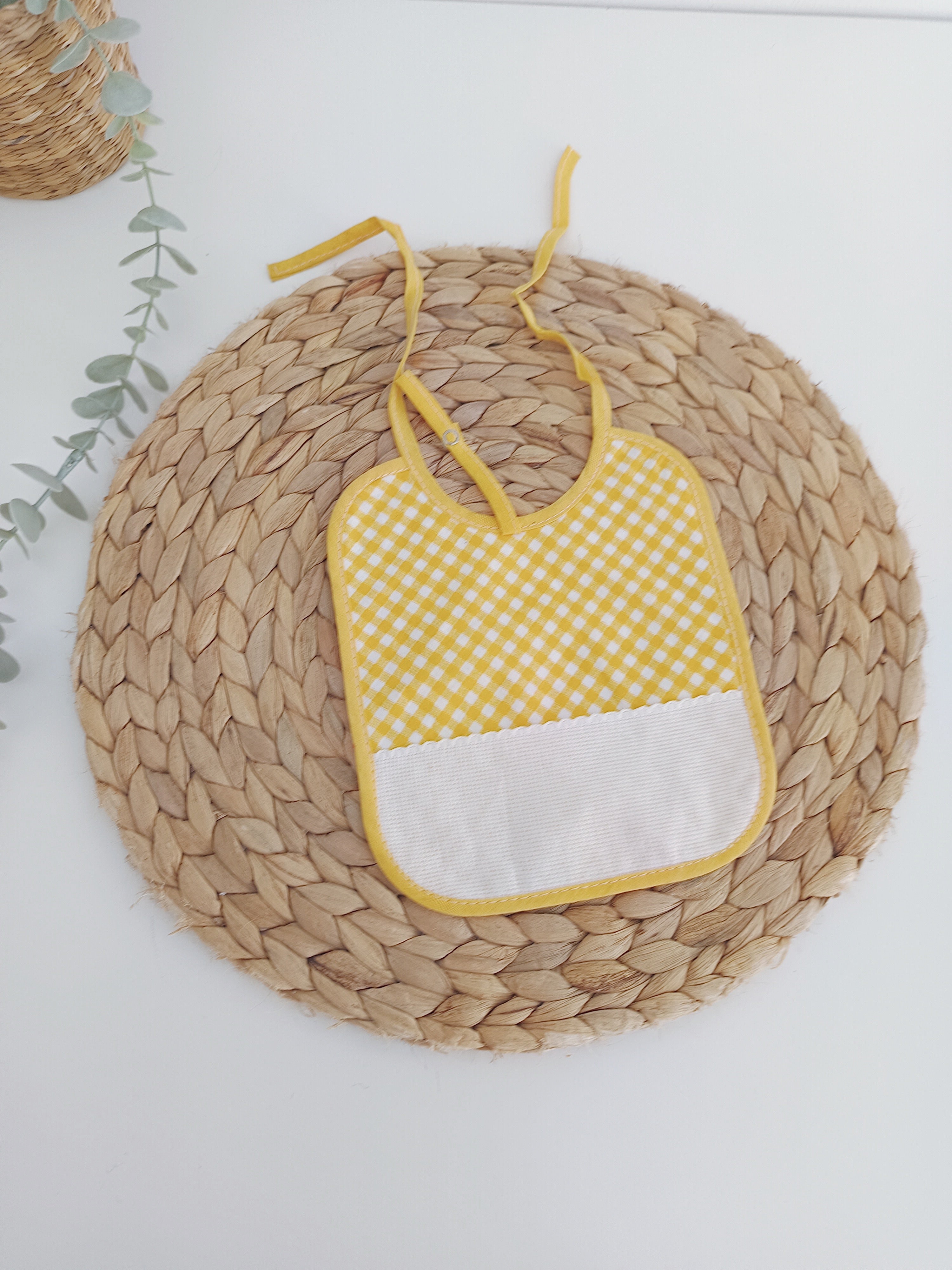 Babete Xadrez Amarelo