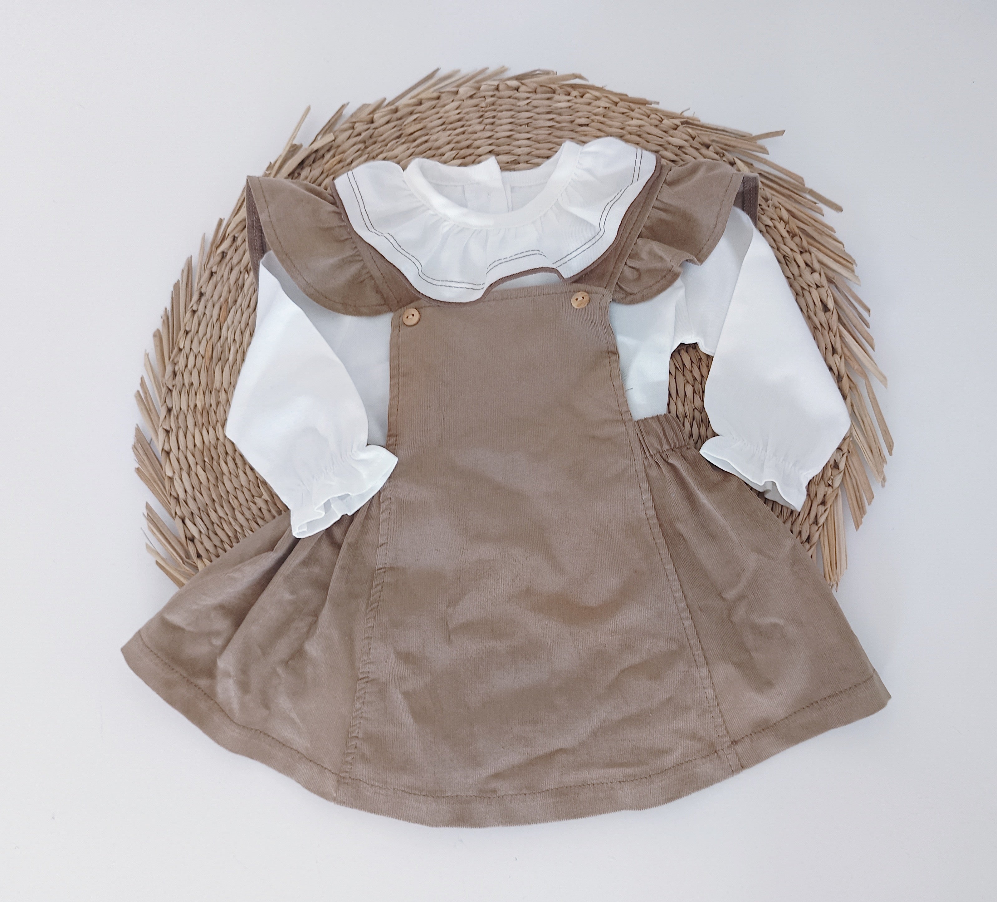 Vestido Saia de Peito de Bombazine Fina Castanho