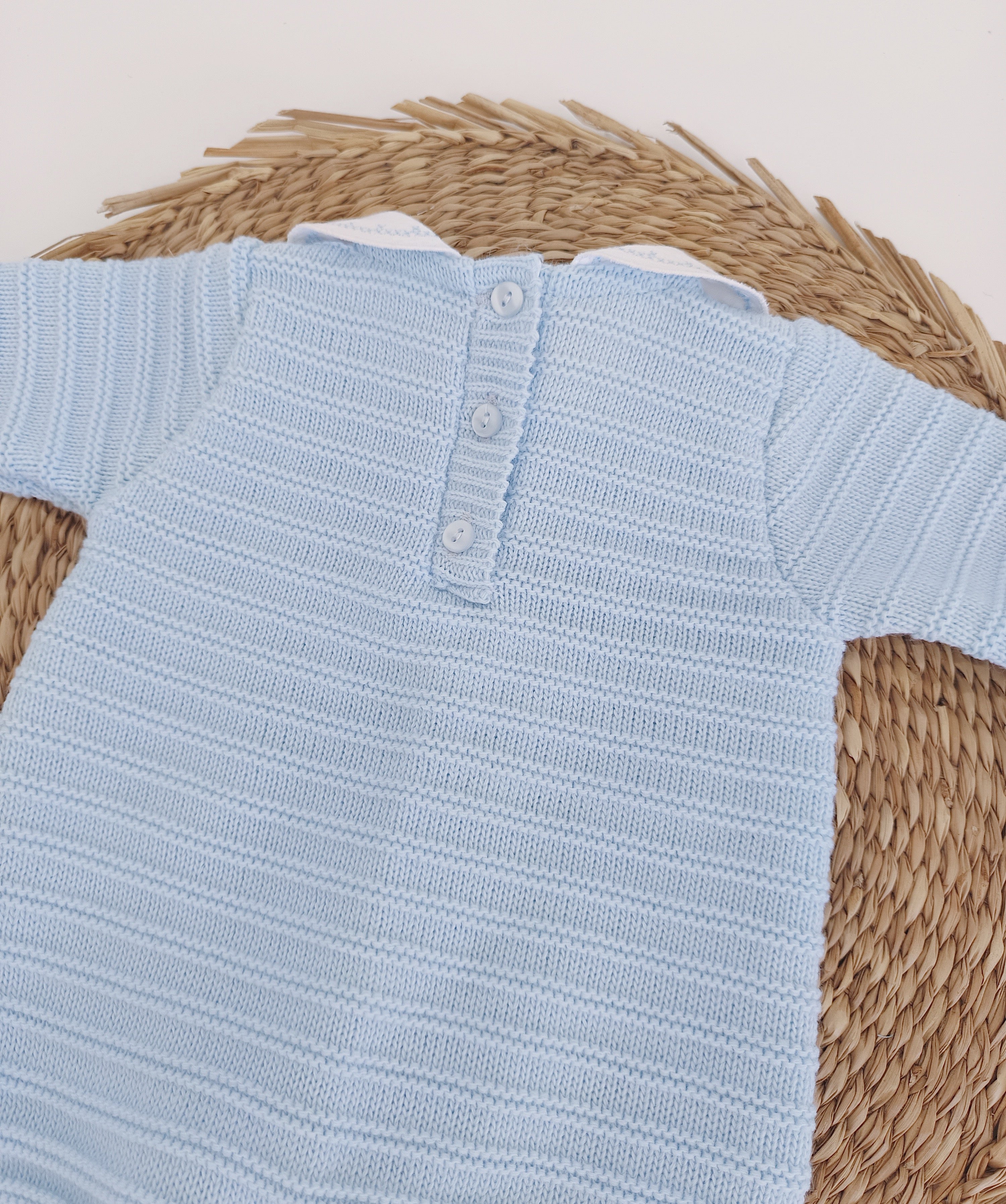 Babygrow de Malha Quatro Botões Azul