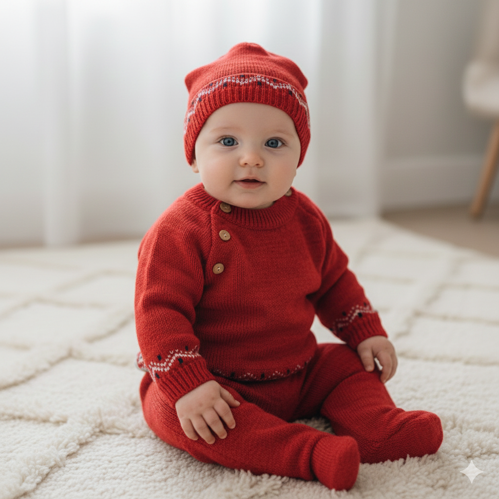 Fato de Malha com Gorro Vermelho