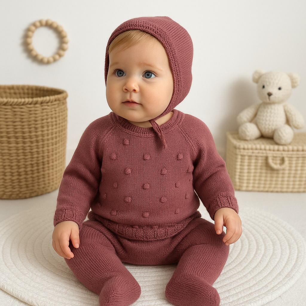 Fato de Malha com Touca Relevos Beringela