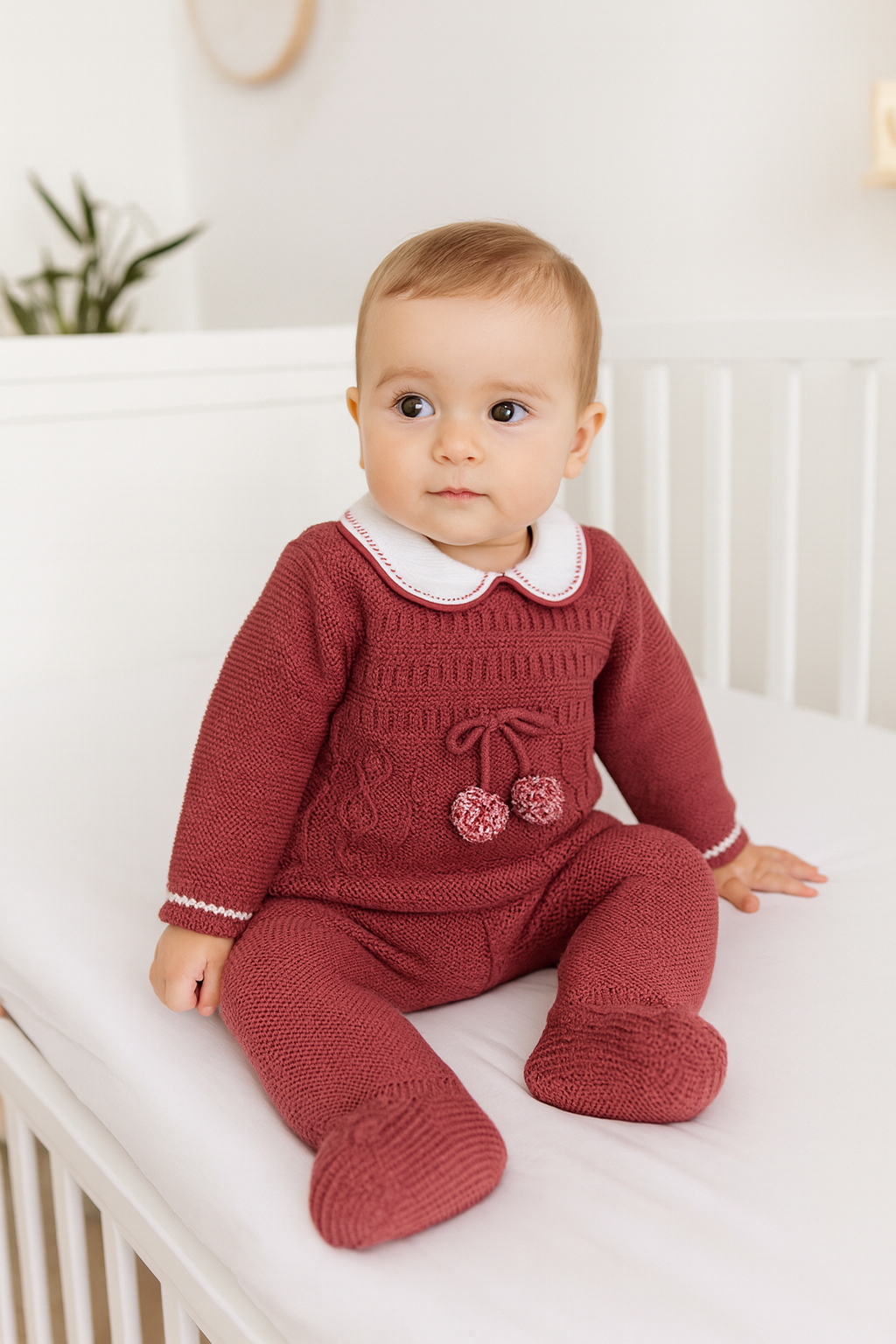 Fato de Malha com Gorro Pompons Beringela