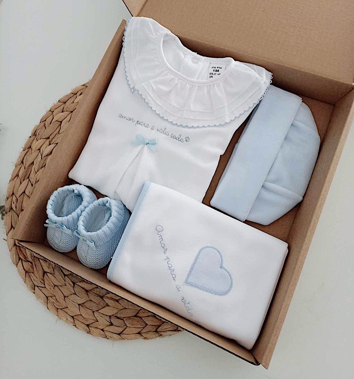 Amor Para a Vida Toda® | Conjunto Lacinho com fralda Coração Azul