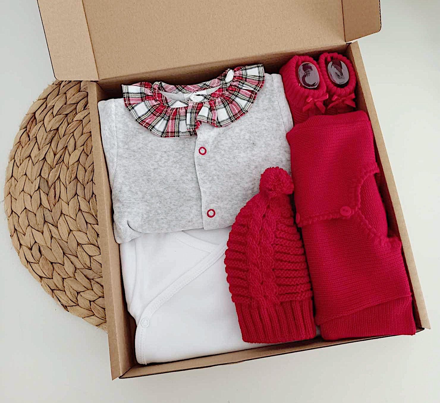 FitFiu Babies® | Conjunto de Bebé Veludo Xadrez Gola Folho