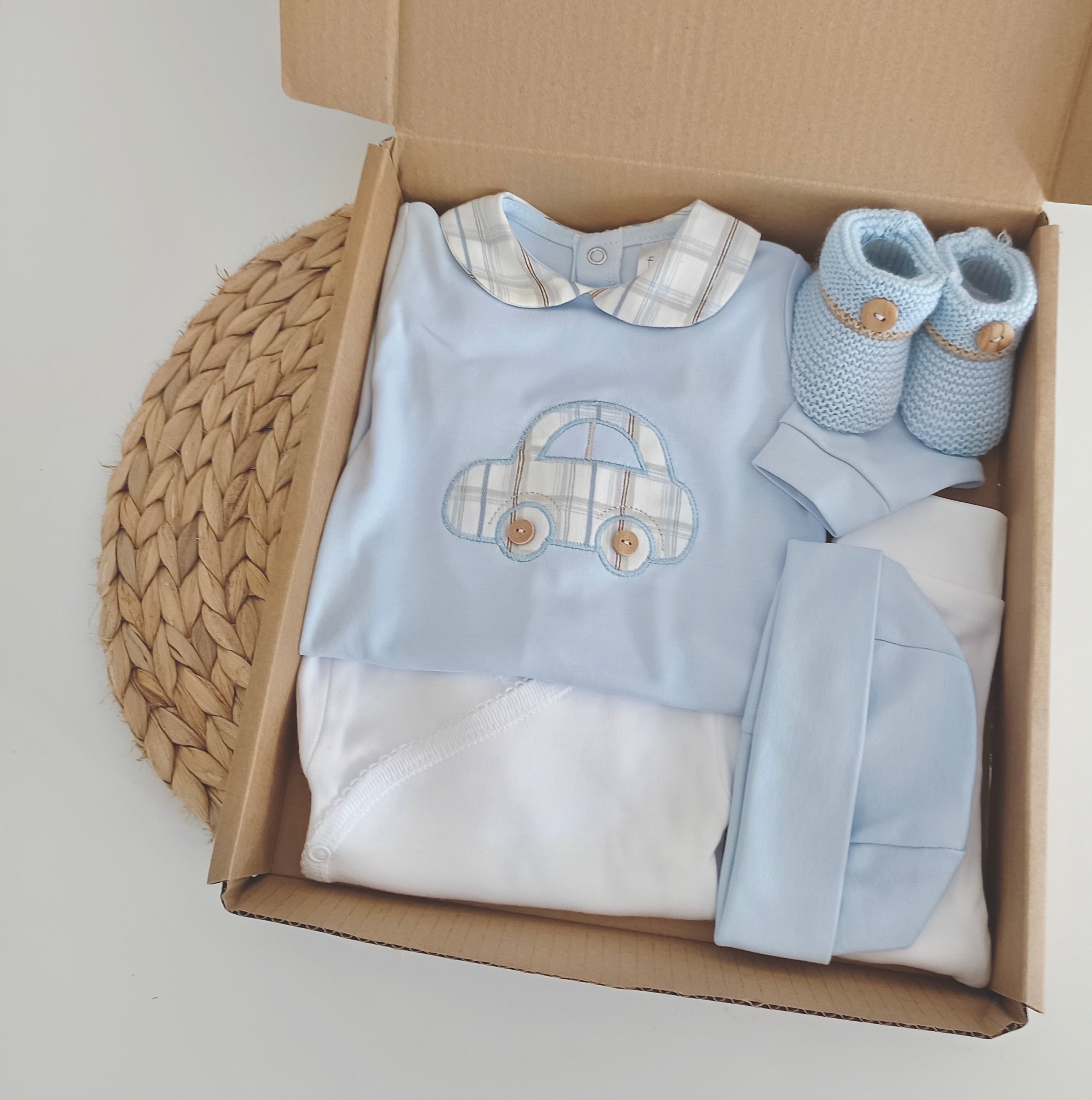 FitFiu Babies® | Conjunto Primeira Roupinha Carrinho Azul