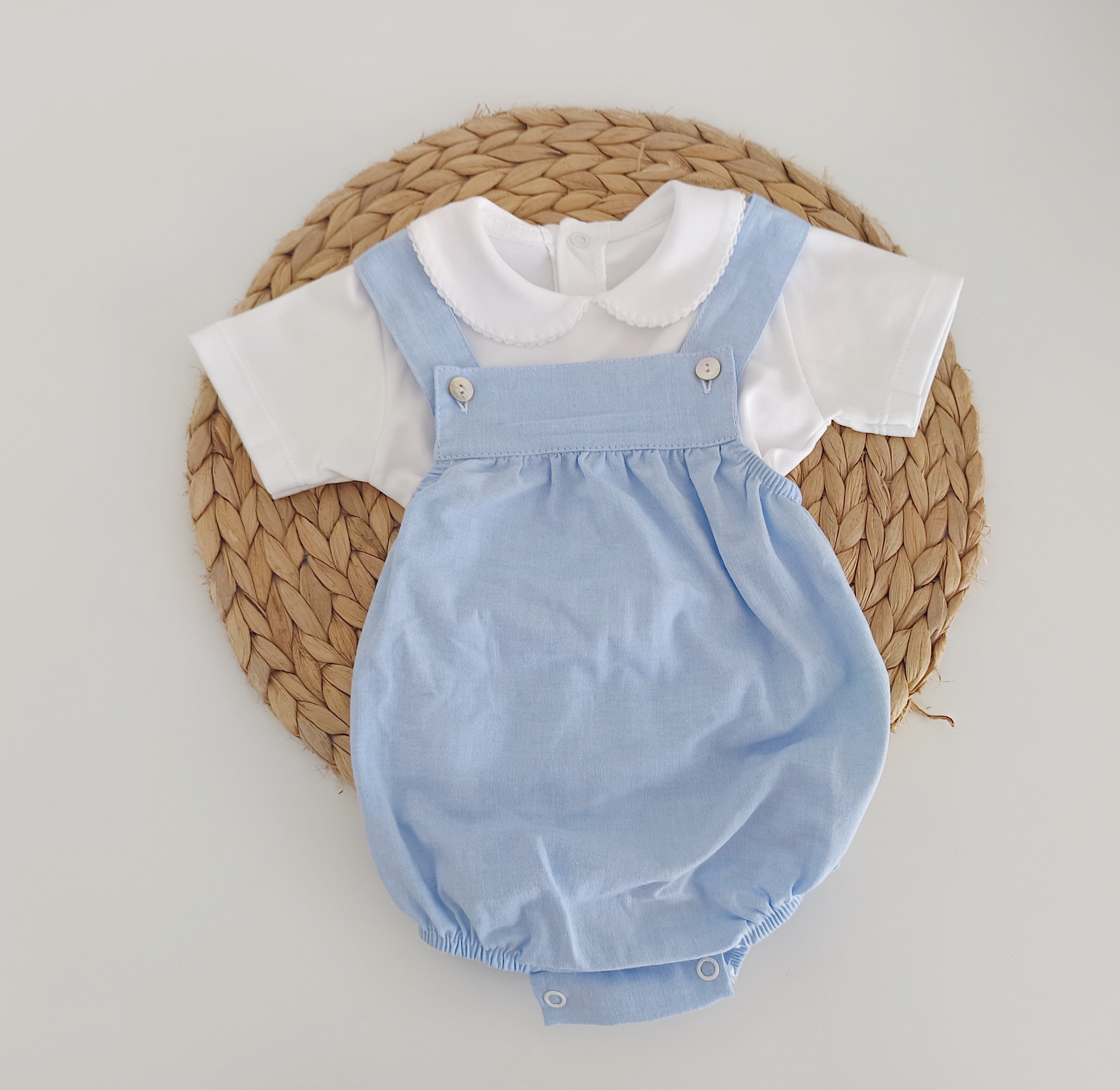 Fofo com Camisola de Manga Curta Azul