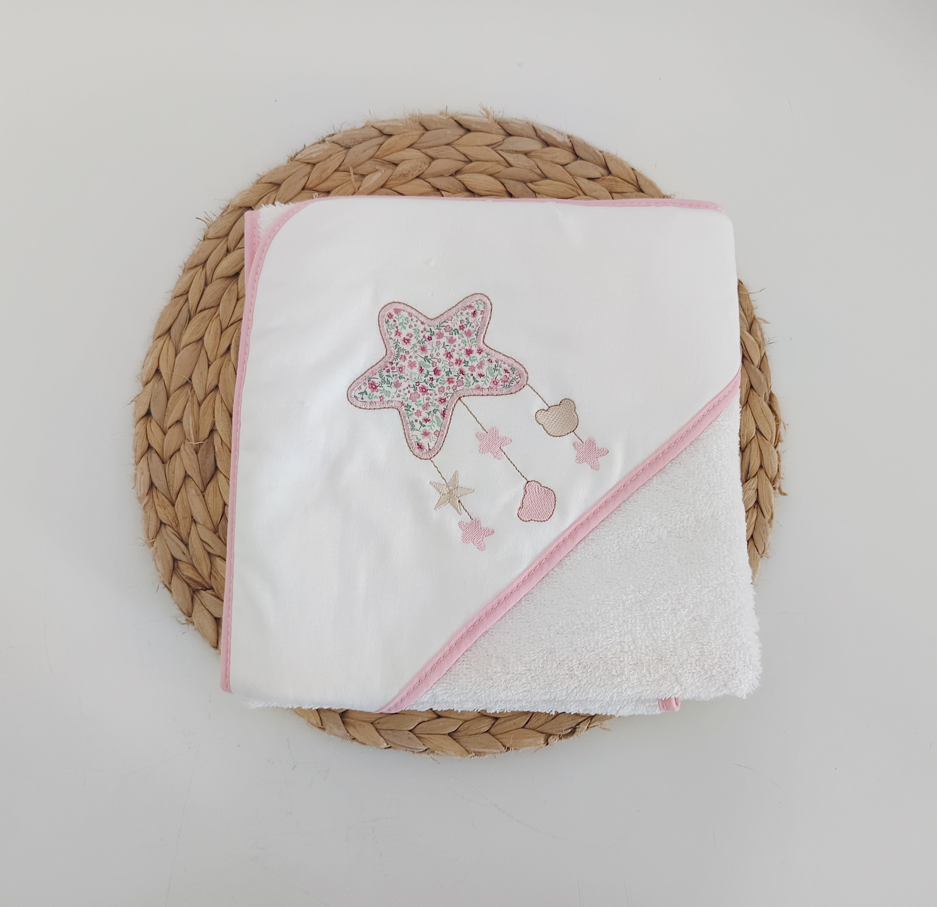 Toalha de banho Ursinhos Estrela Rosa