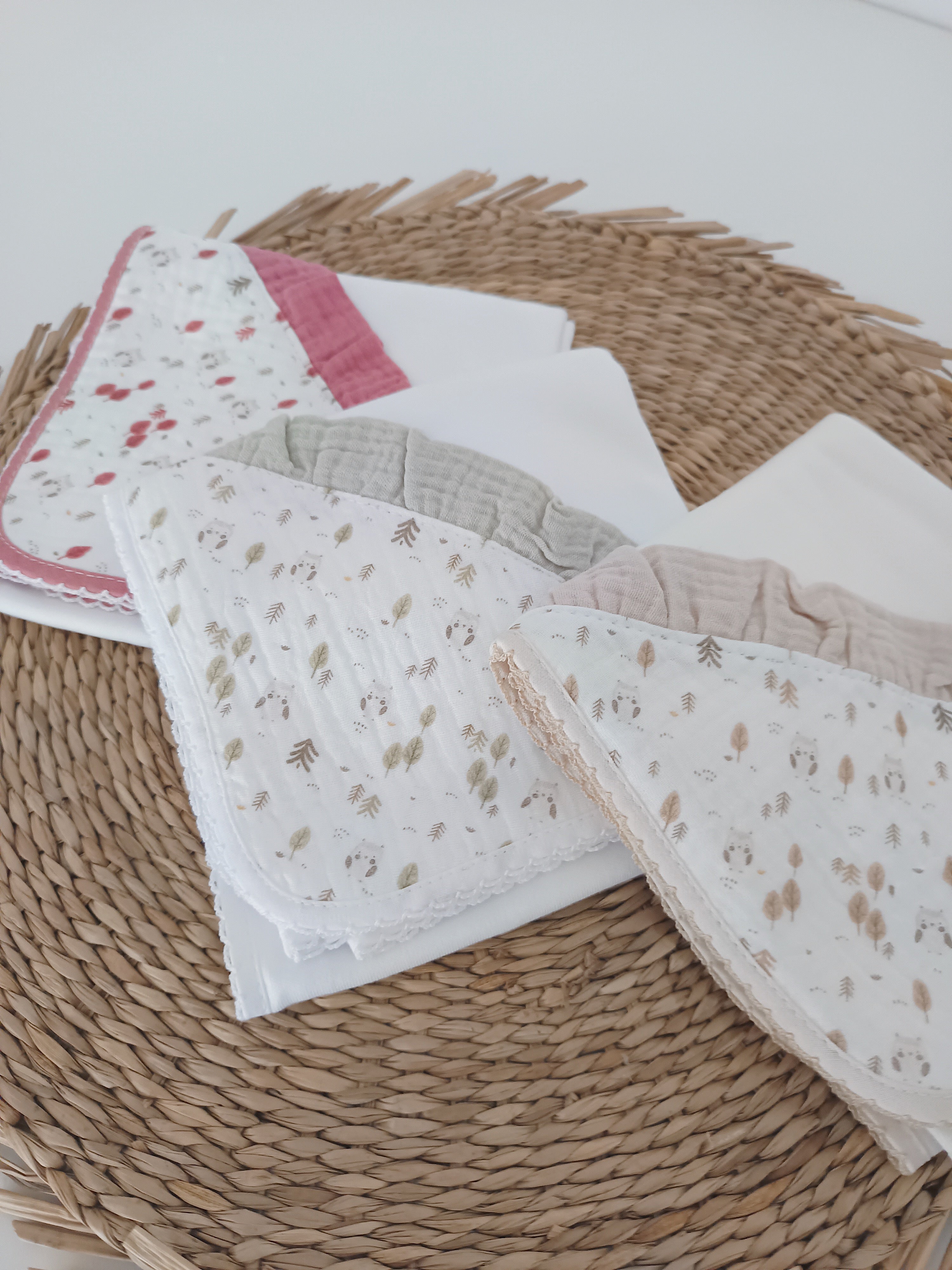 Fralda Algodão com Folho Mochinhos