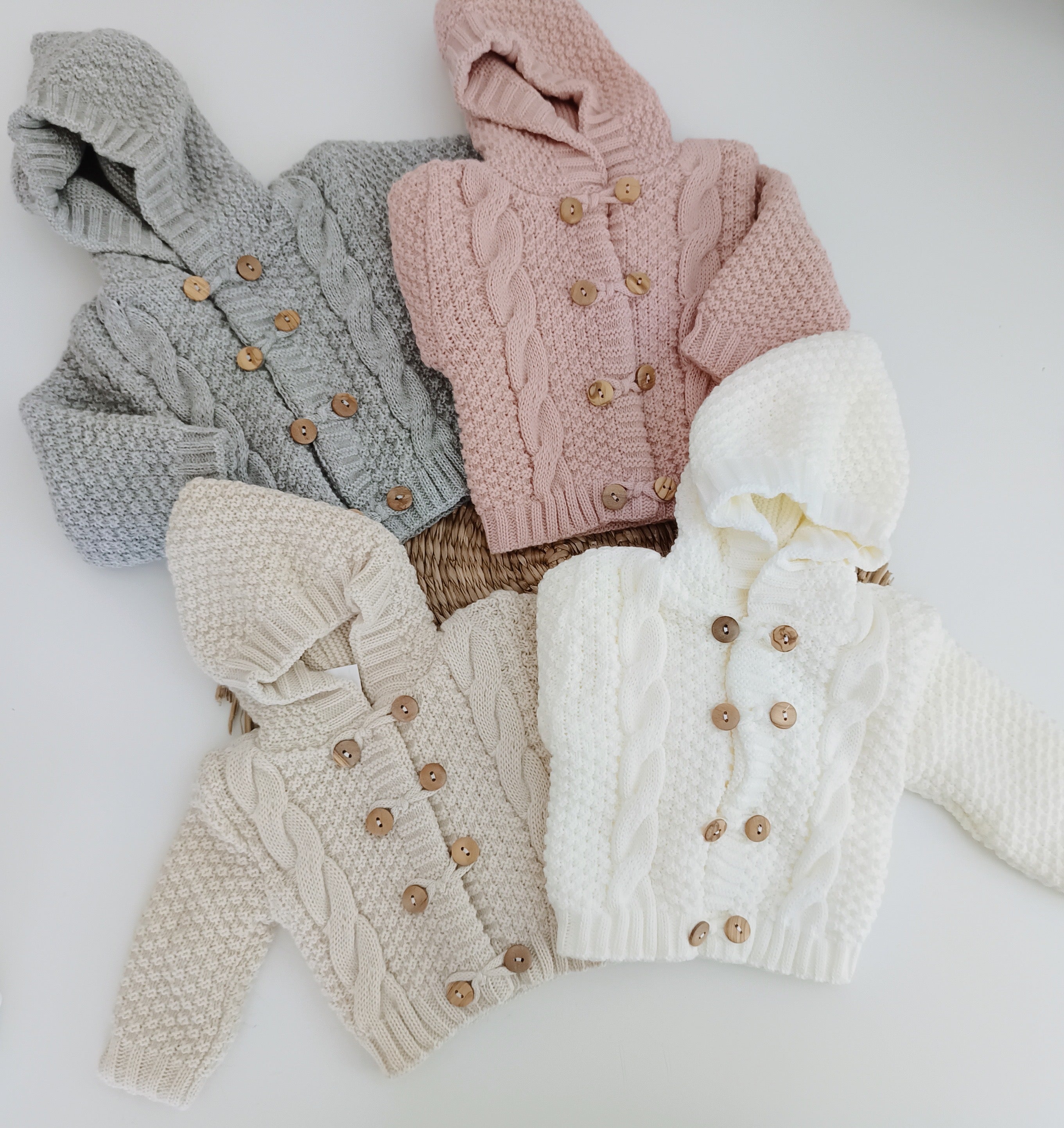 Casaco Bebé Capuz Malha Dupla Várias Cores