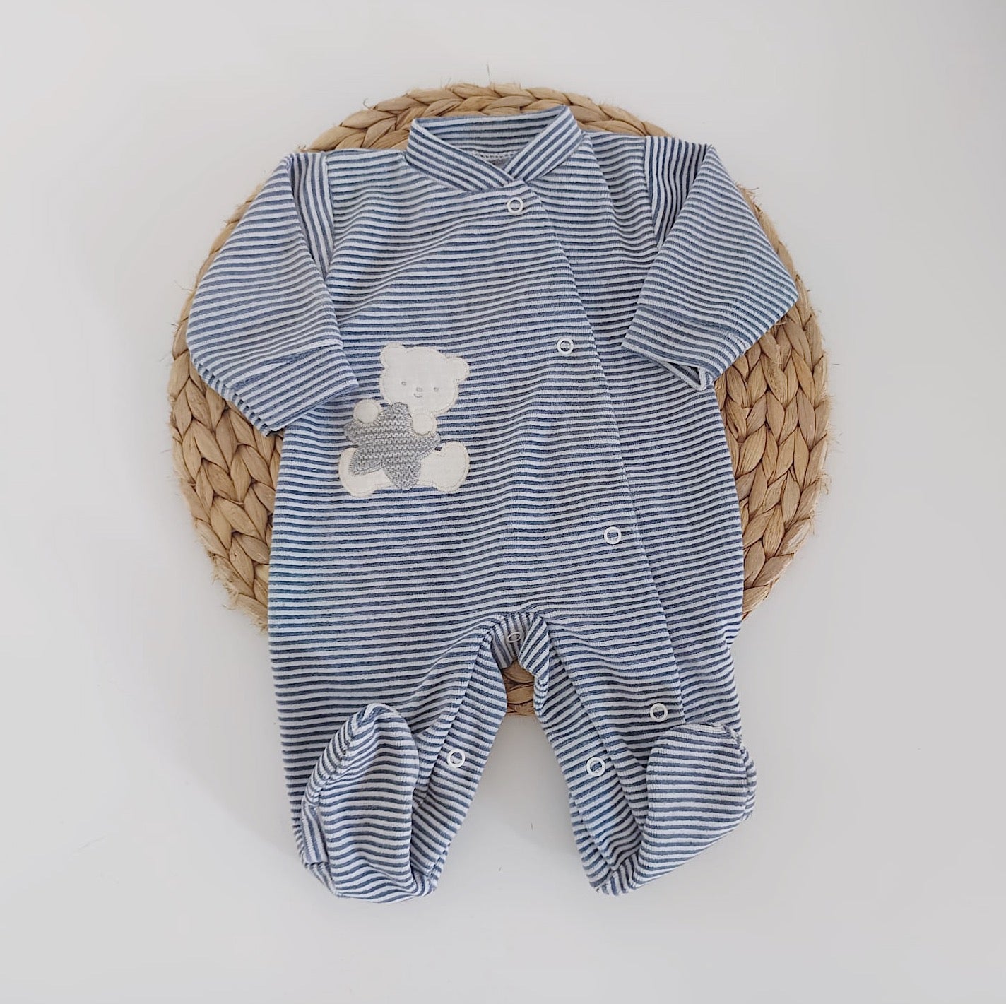 Babygrow de Veludo Urso Estrela Marinho