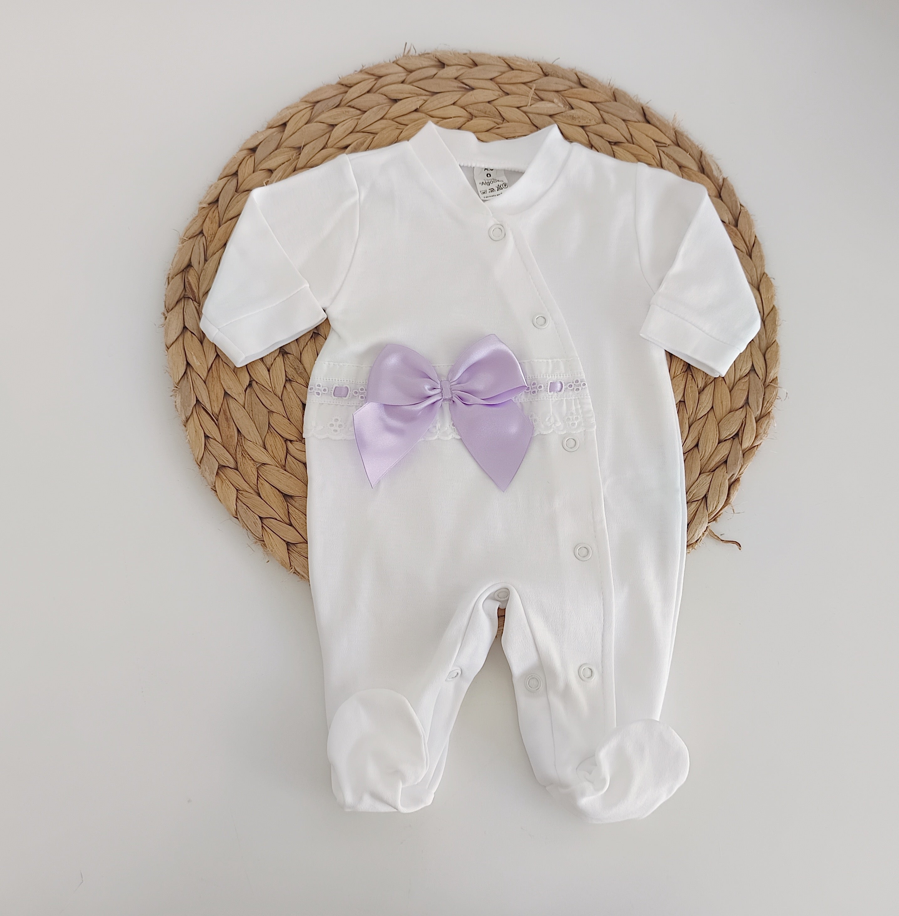 Babygrow Algodão Laçarote Lilás