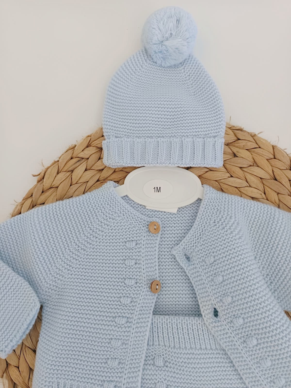 Tapa Fraldas de Malha com Gorro e Casaco Azul
