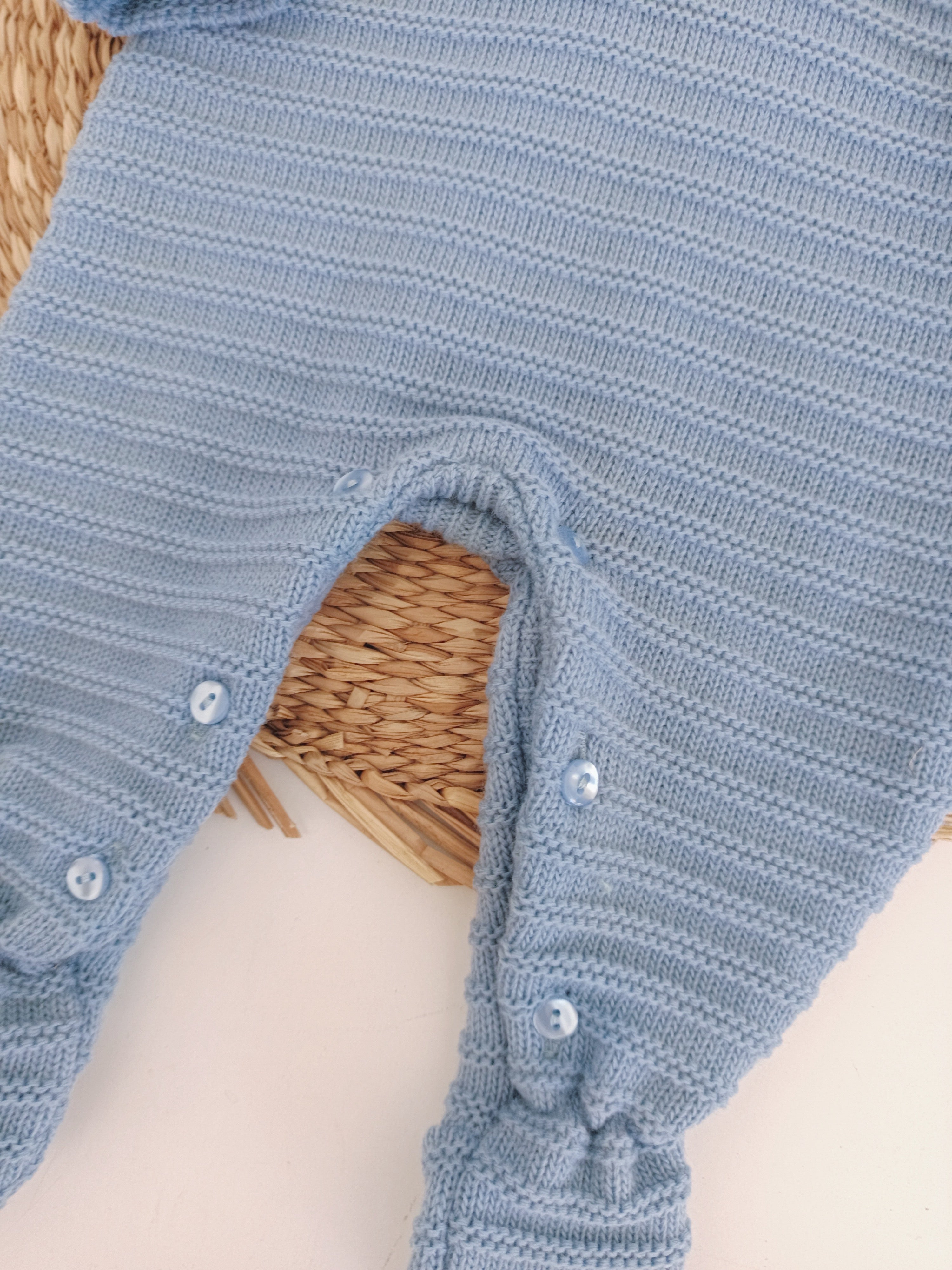 Babygrow de Malha Quatro Botões Jeans