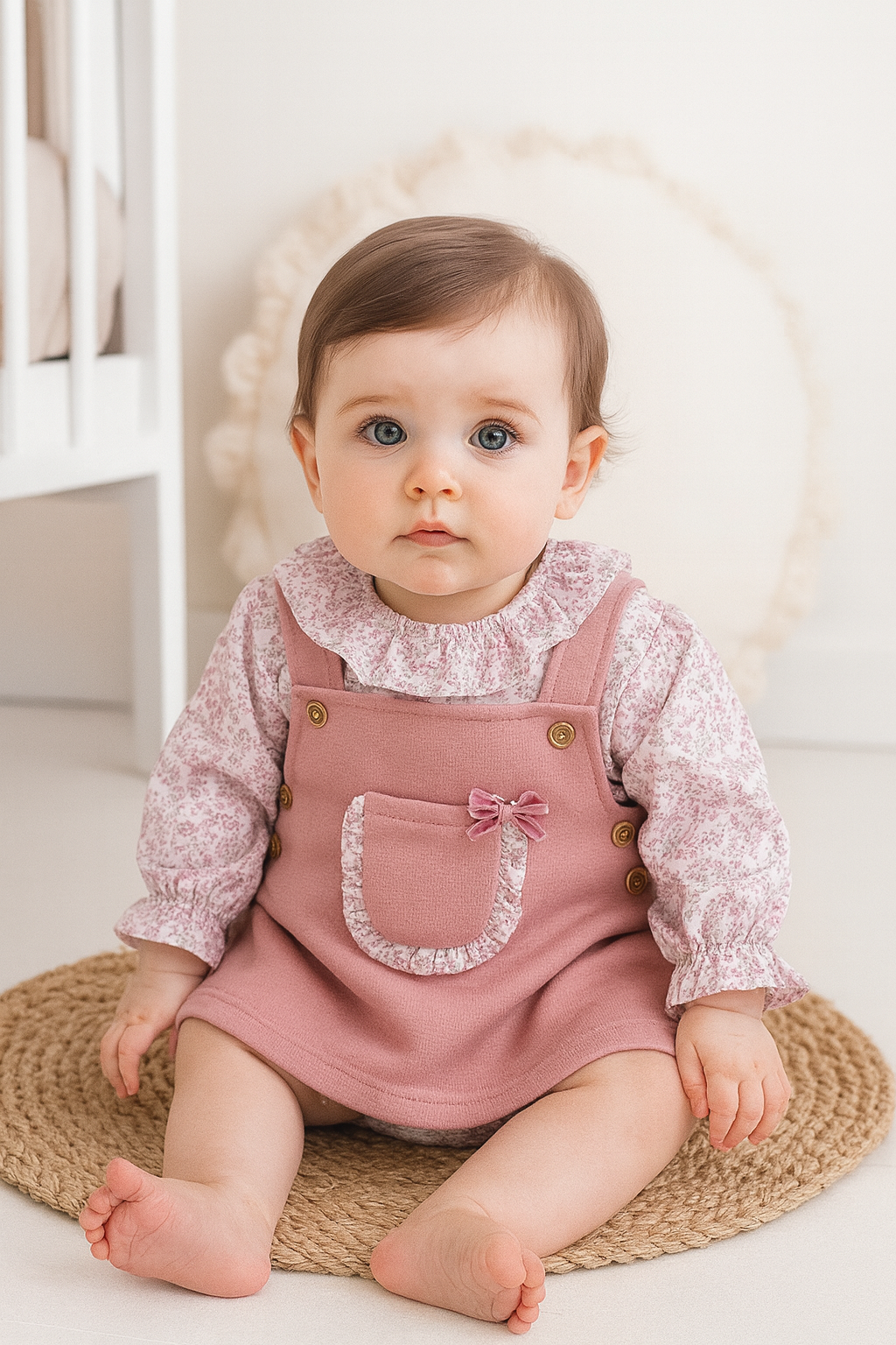 Vestido com Blusa Flores Rosa Velho