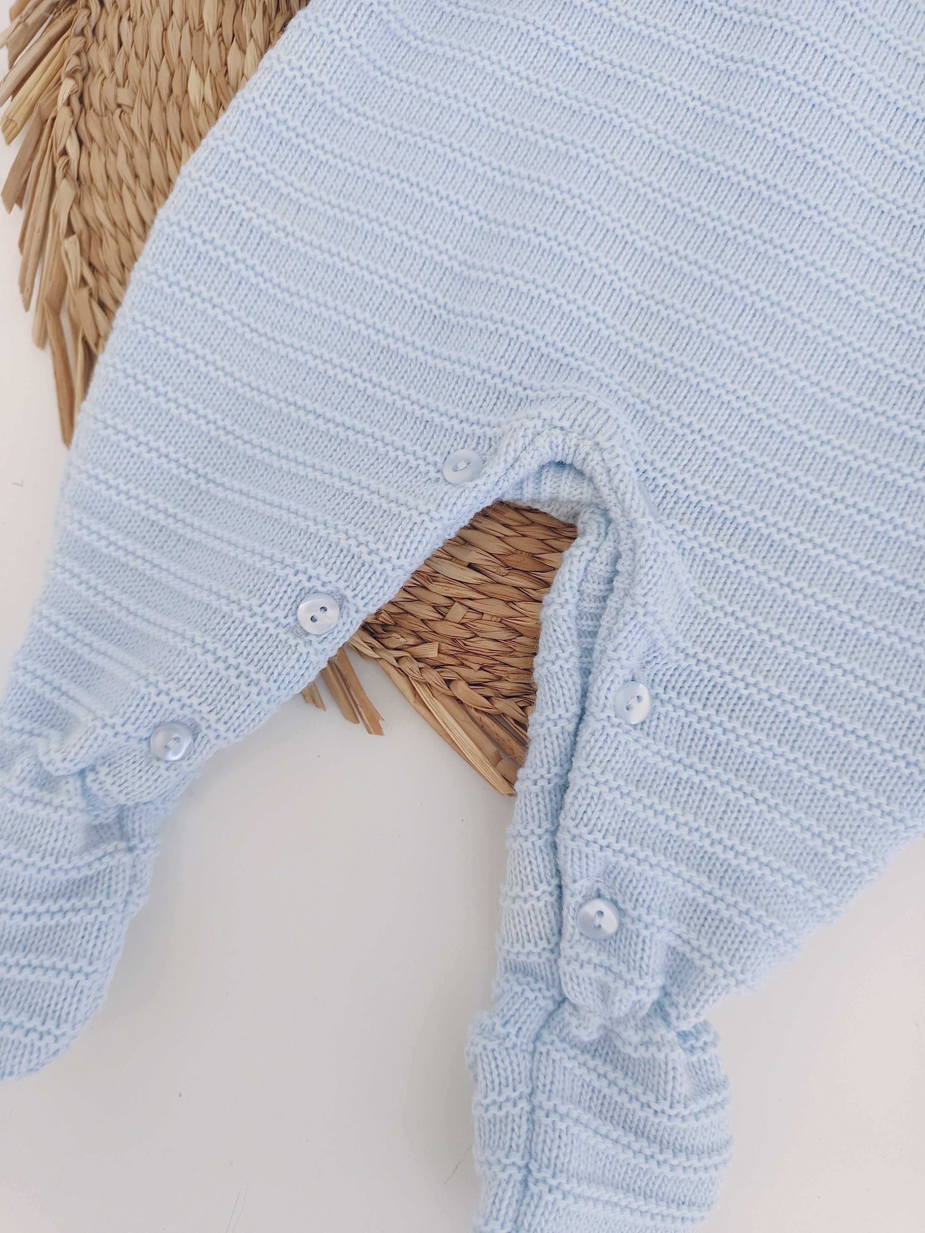 Babygrow de Malha Quatro Botões Azul