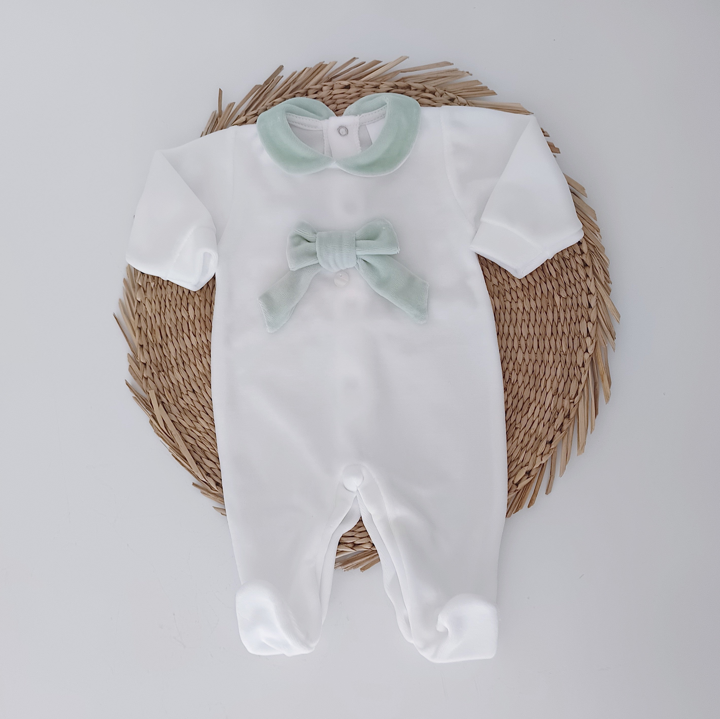 Conjunto Bebé Manta e Babygrow Laço Verde