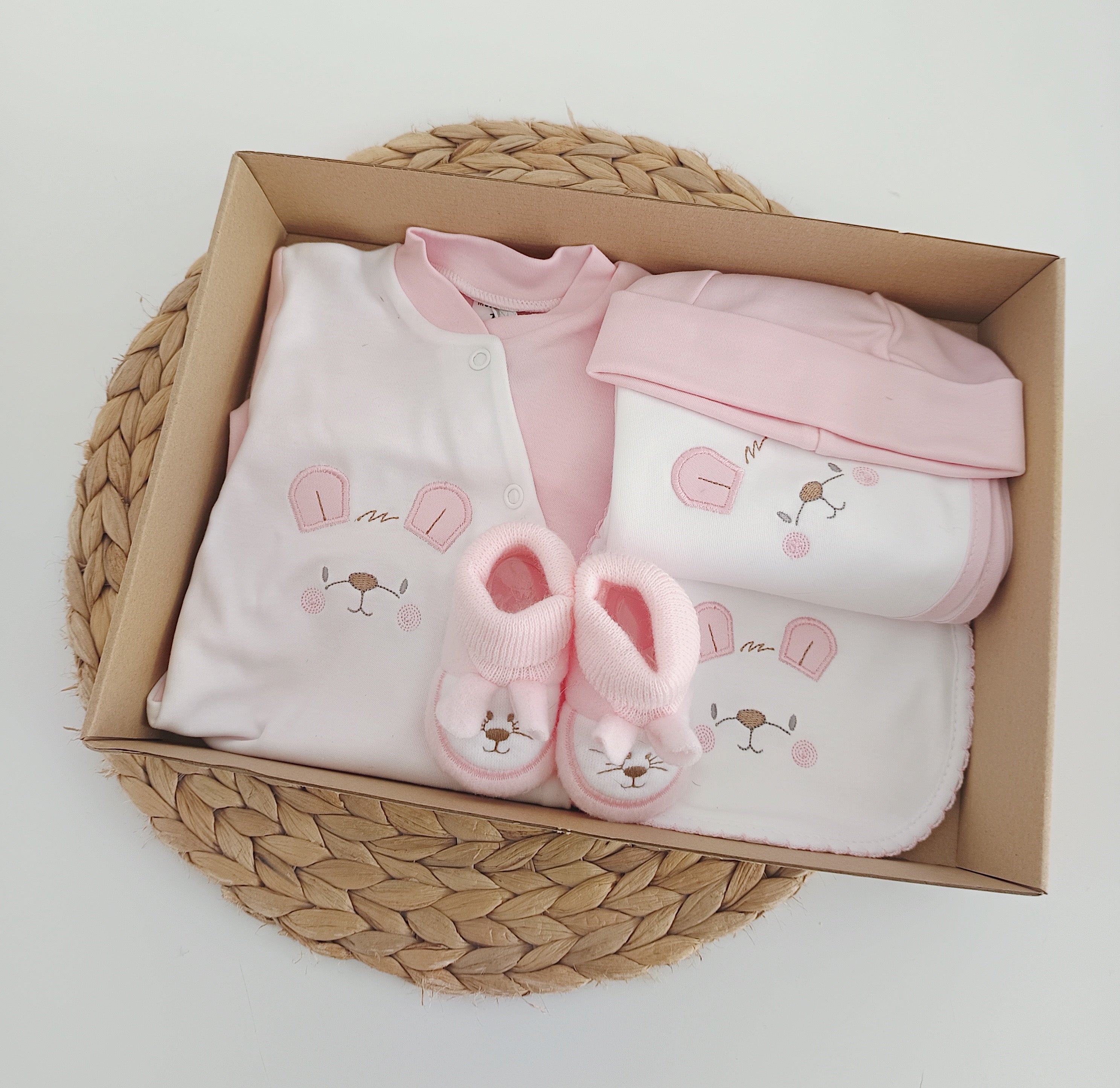 Conjunto de Algodão Coelho Orelhas Rosa