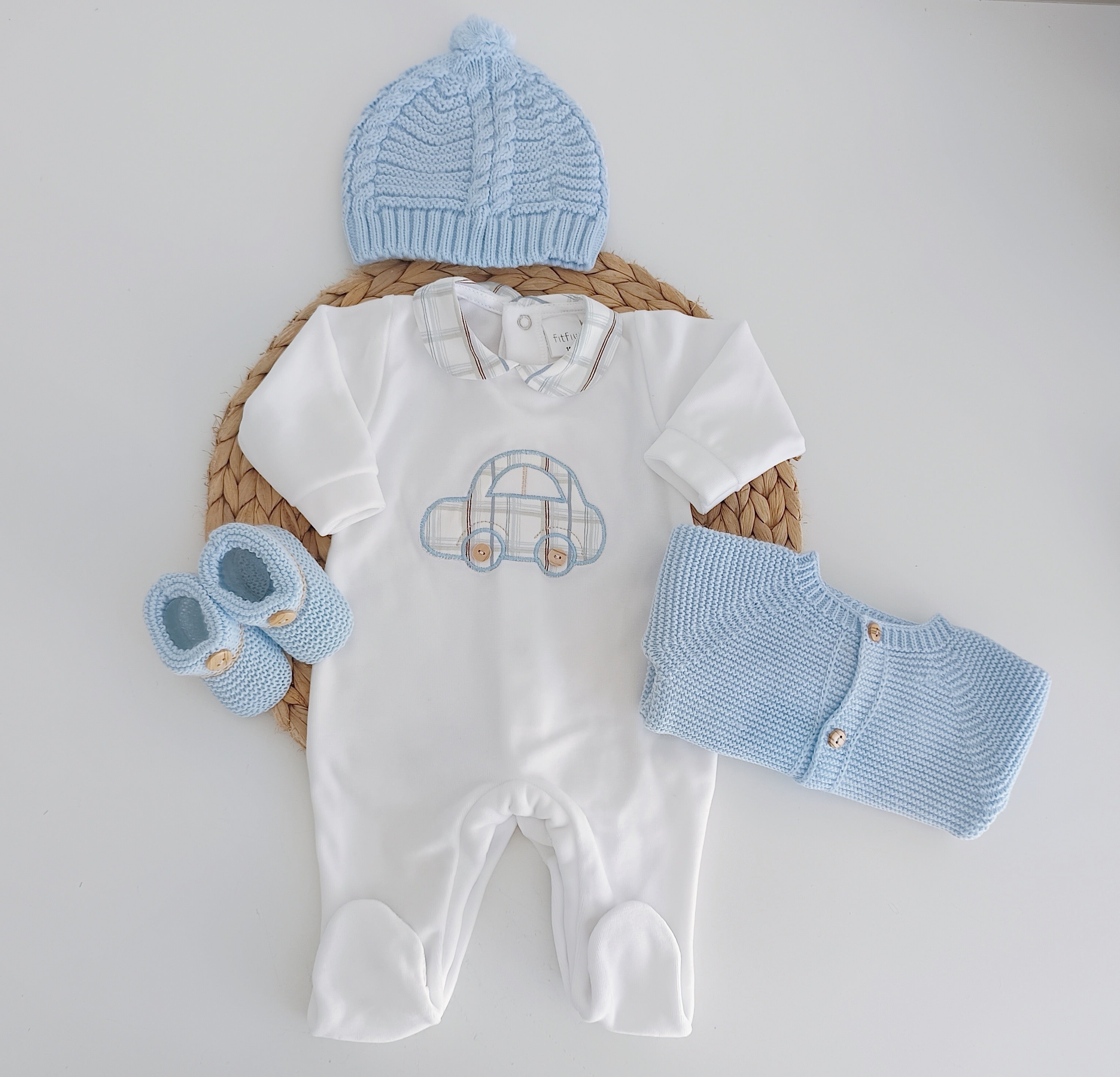 FitFiu Babies® | Conjunto de Bebé Carrinho Branco