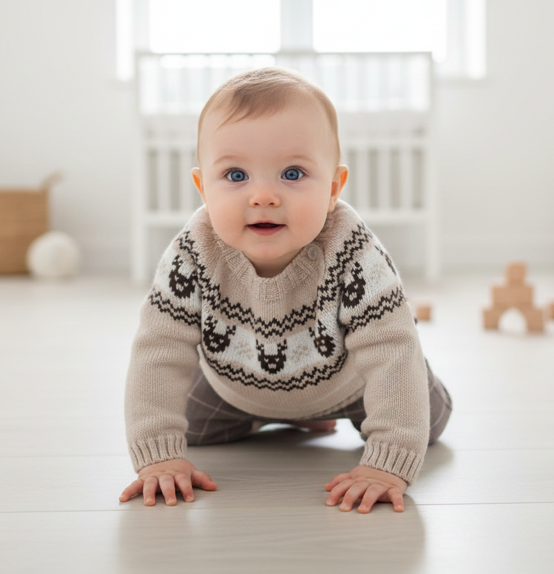 Tapa Fraldas com Camisola de Malha Areia
