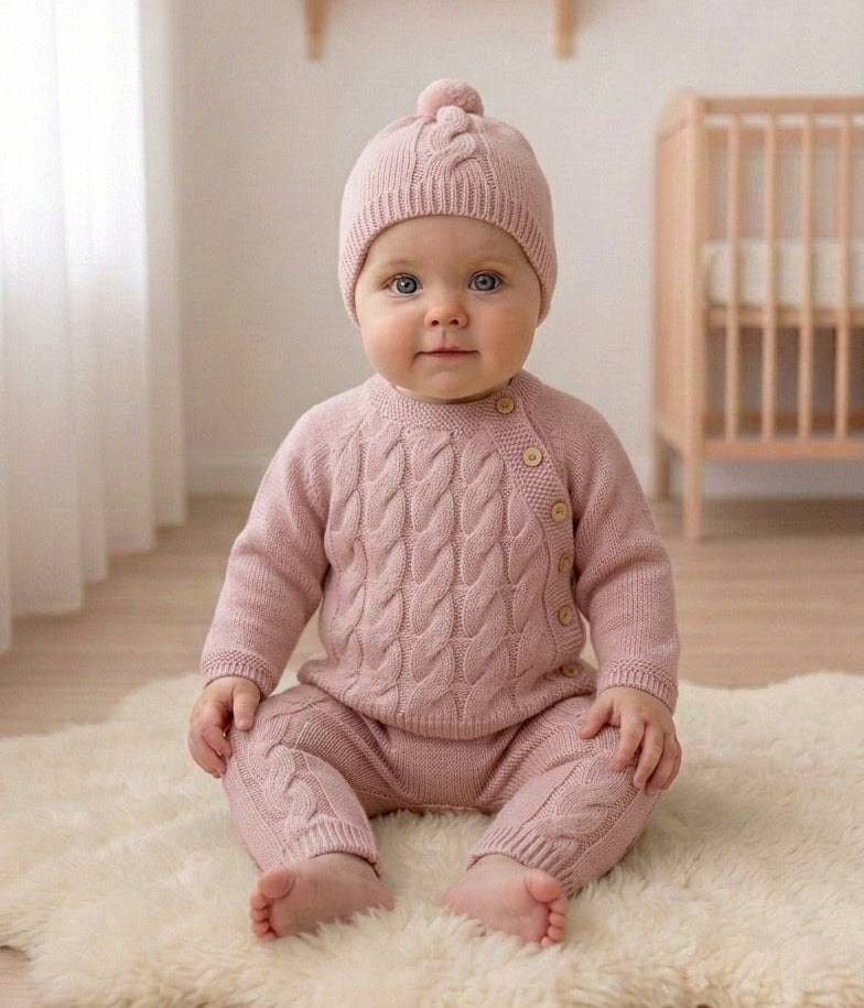 Fato de Malha com gorro Trança Rosa Velho