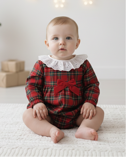 Fofo Xadrez com Laço Vermelho