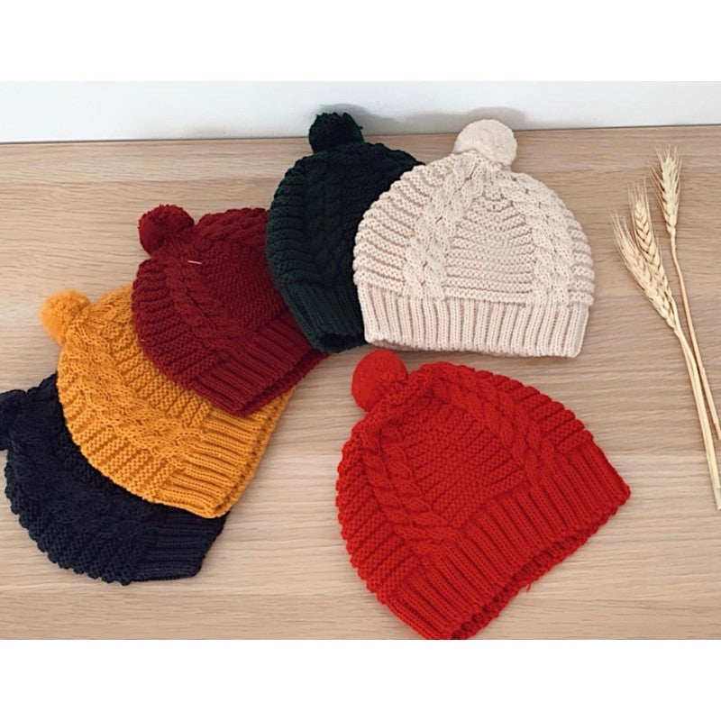 Gorros Bebé Pompom em Malha