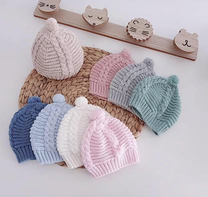 gorro malha para bebé