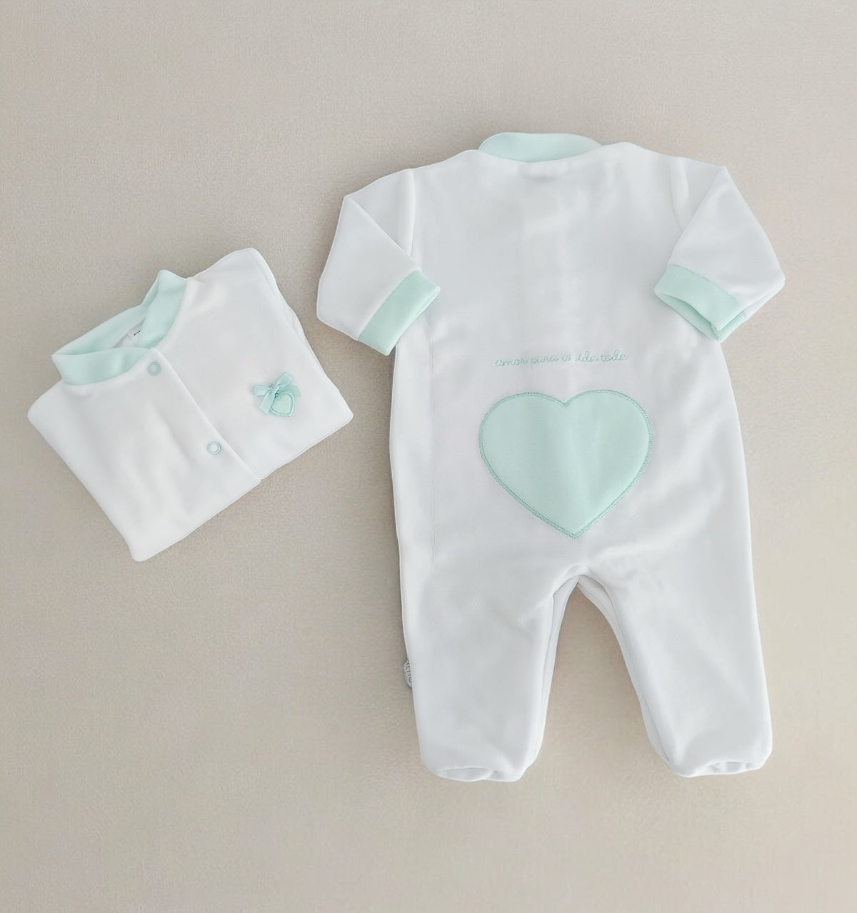 Amor Para a Vida Toda® | Babygrow Coração Verde Água