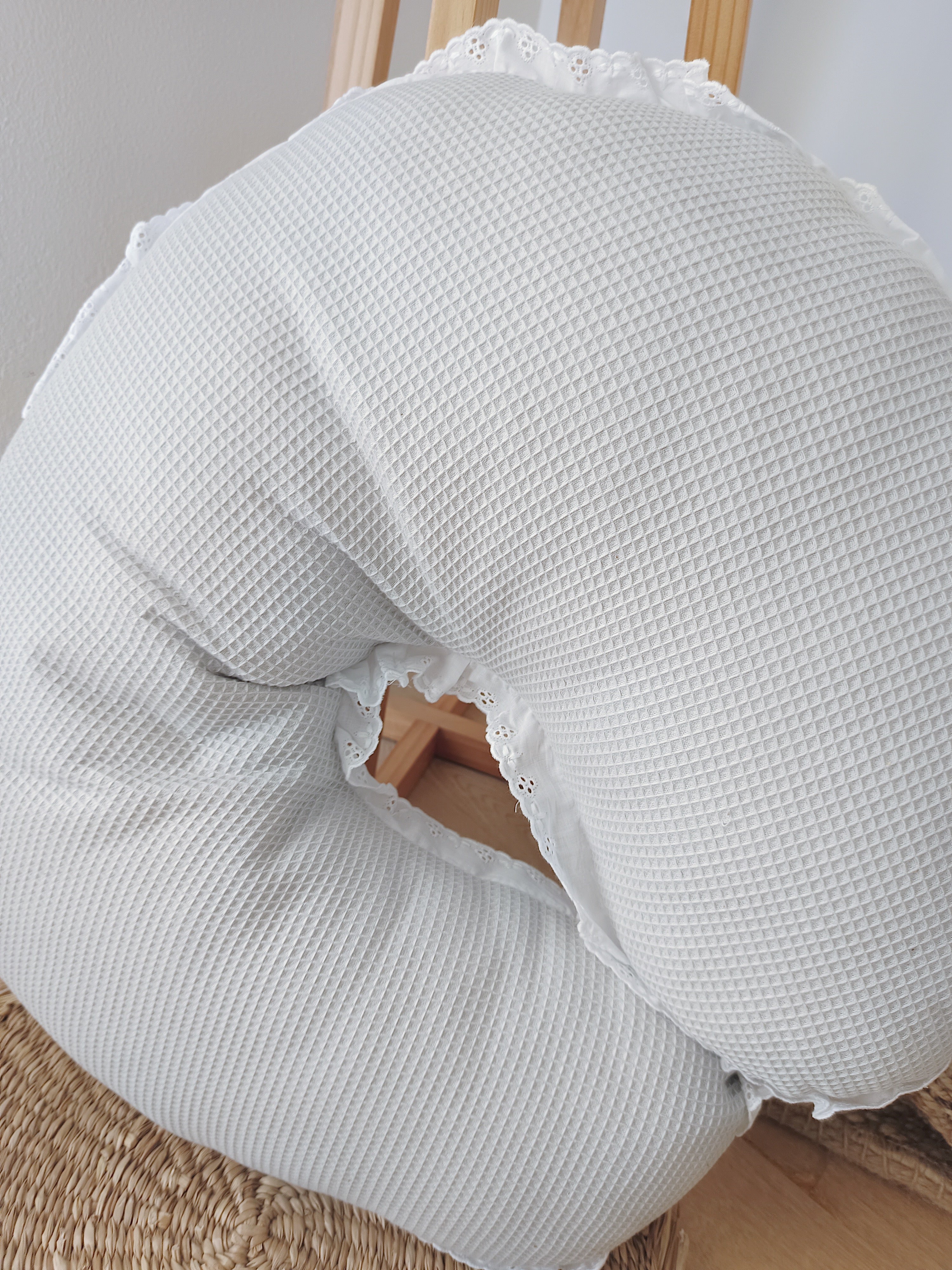 Almofada de Amamentação Waffle Cinza