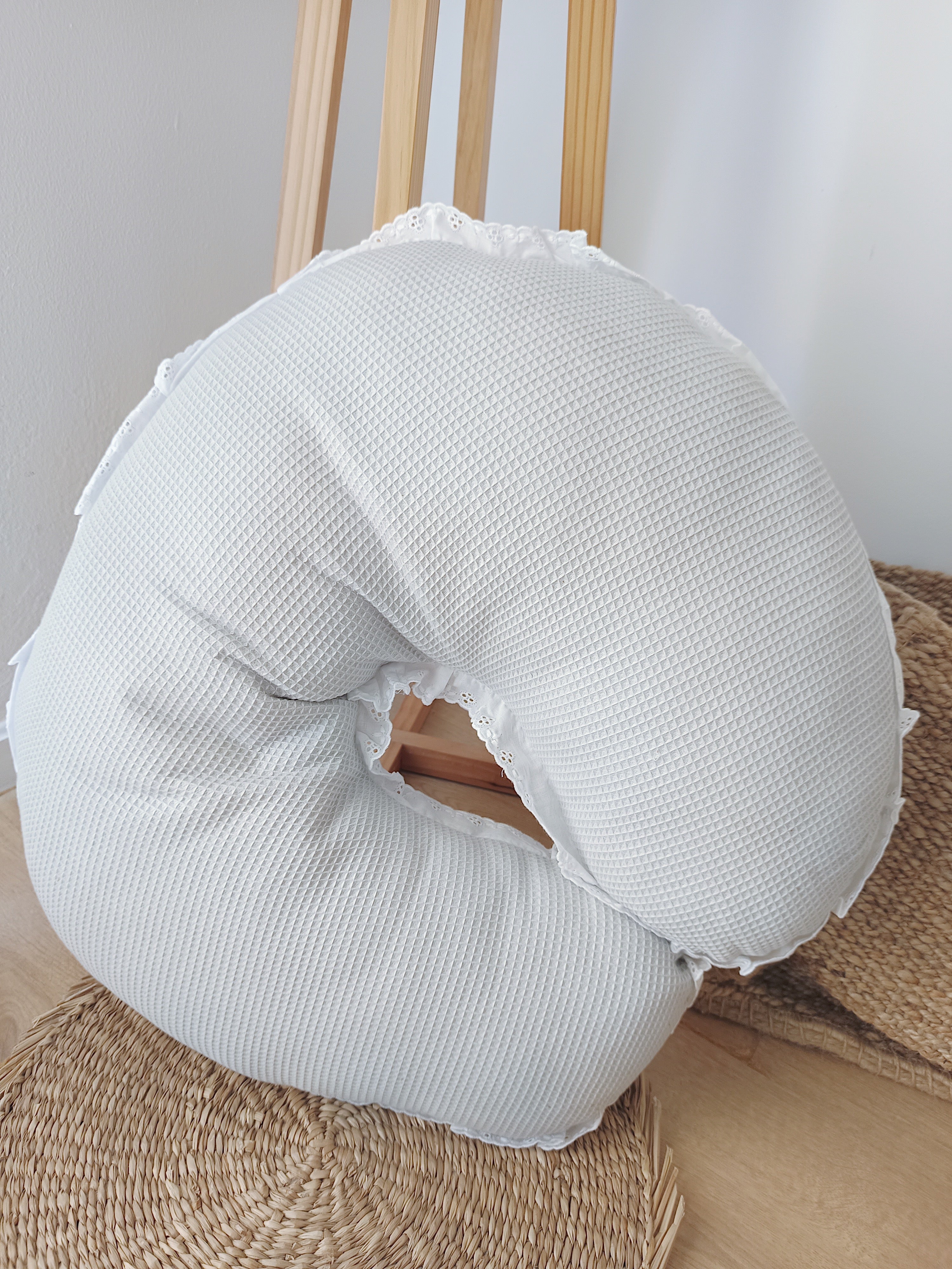 Almofada de Amamentação Waffle Cinza