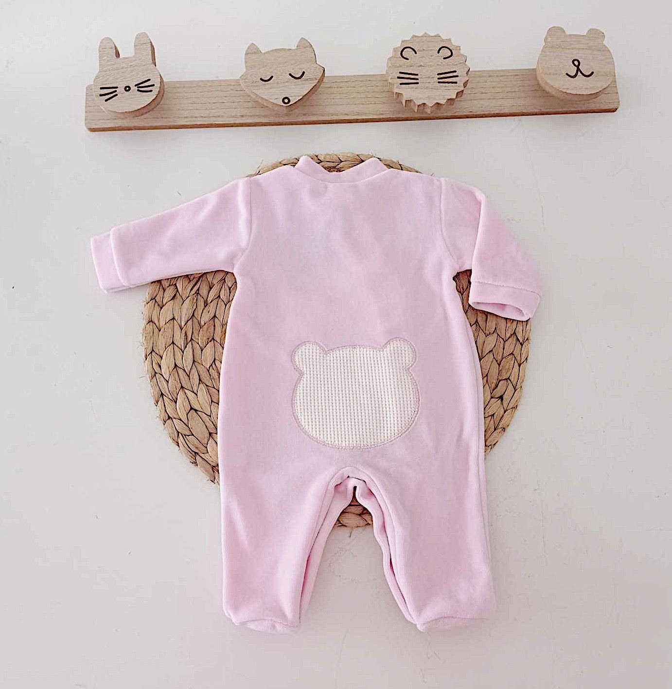 Babygrow Veludo Cara de Urso
