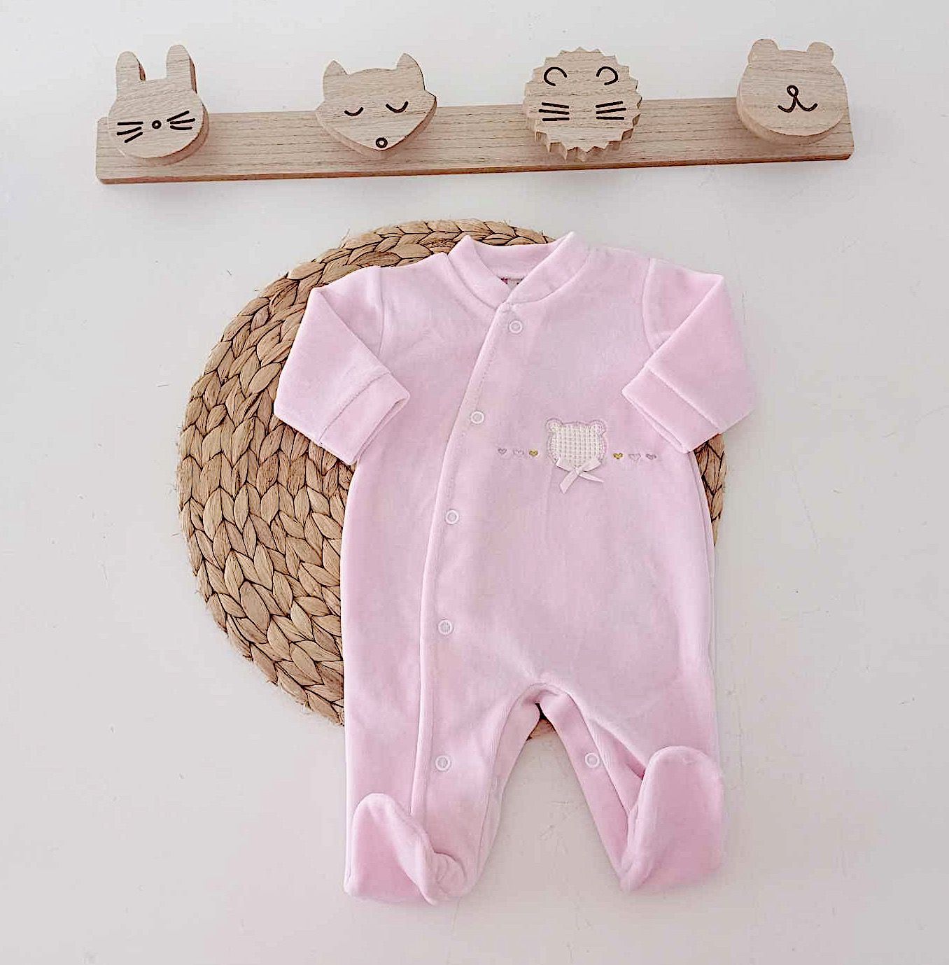 Babygrow Veludo Cara de Urso