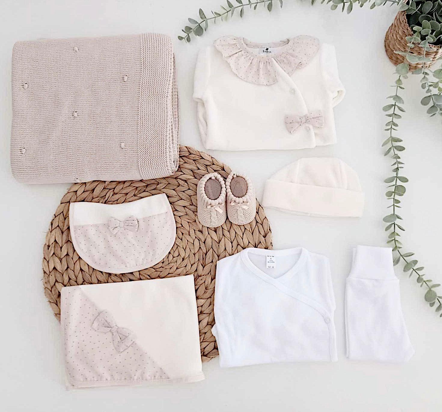 FitFiu Babies® | Kit de Maternidade Laço Pintinhas Pérola