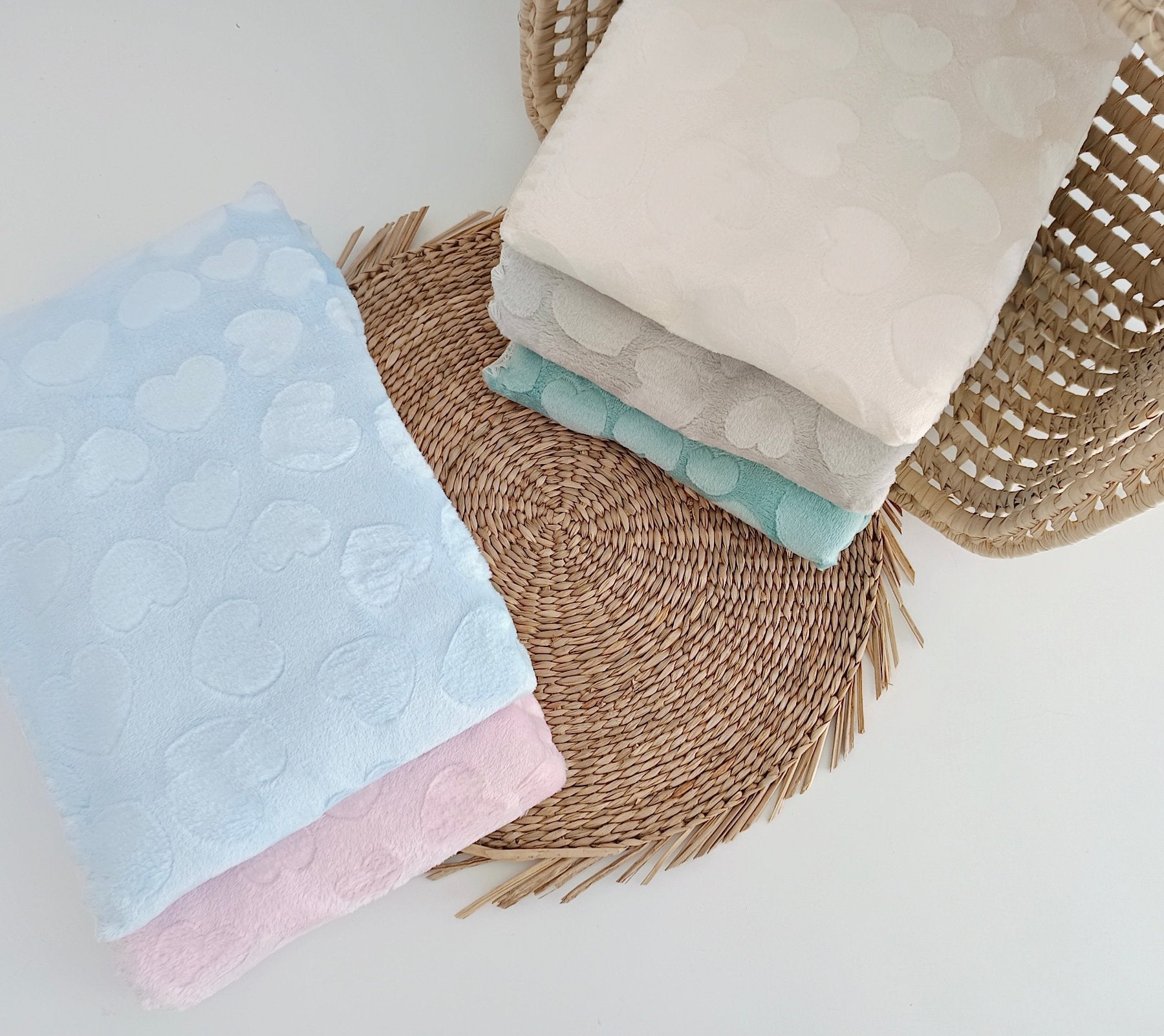 Manta bebé Polar Corações