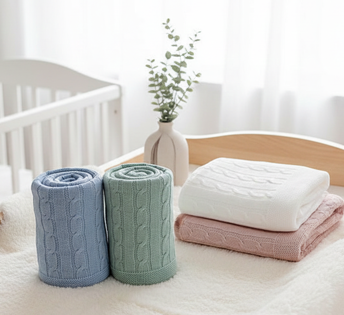 manta malha para bebé