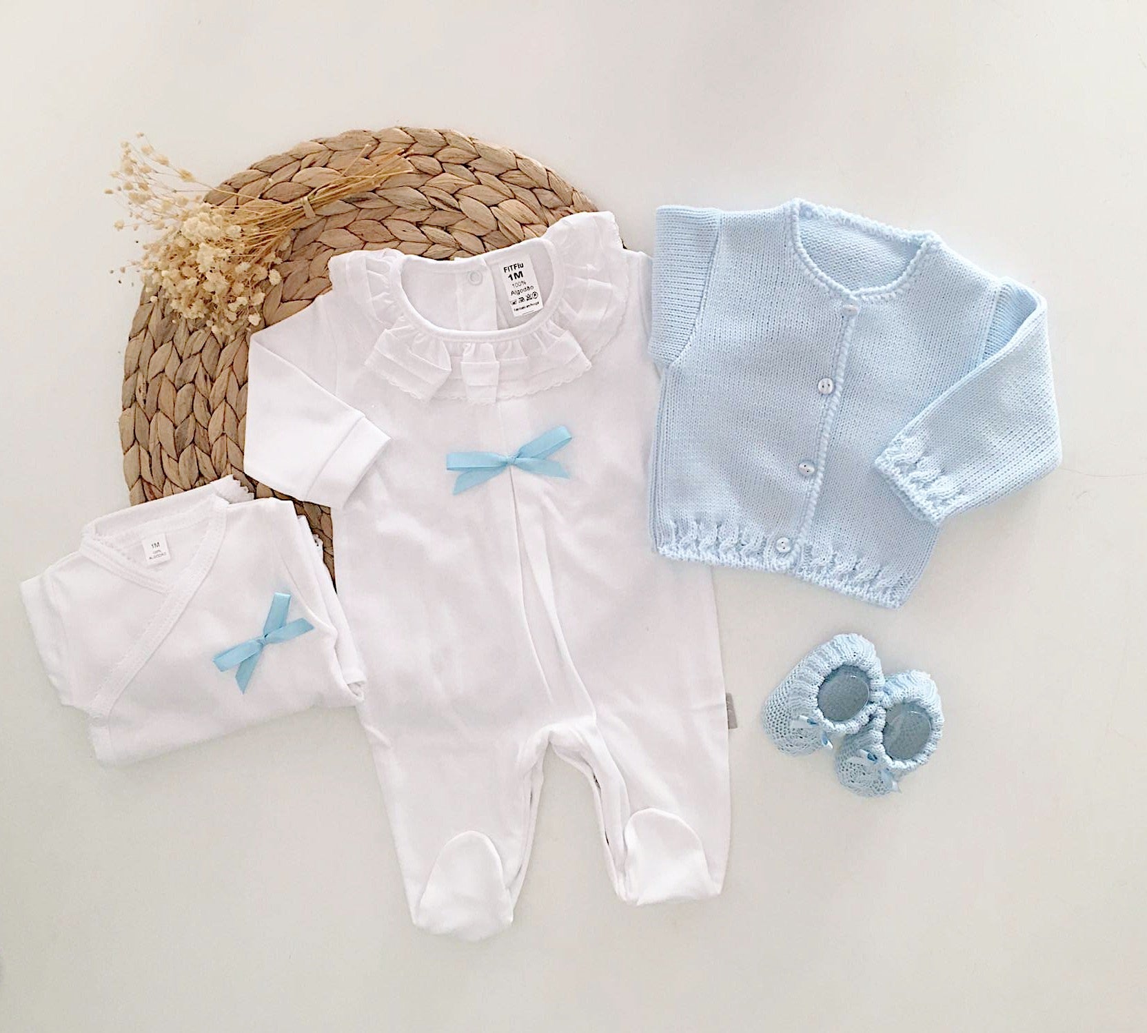 FitFiu Babies® | Conjunto Primeira Roupinha Laço Azul