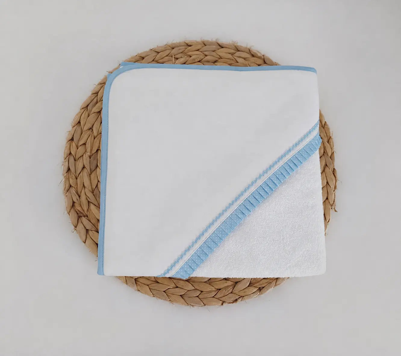 Toalha de banho Bebé Folho Pintas Azul